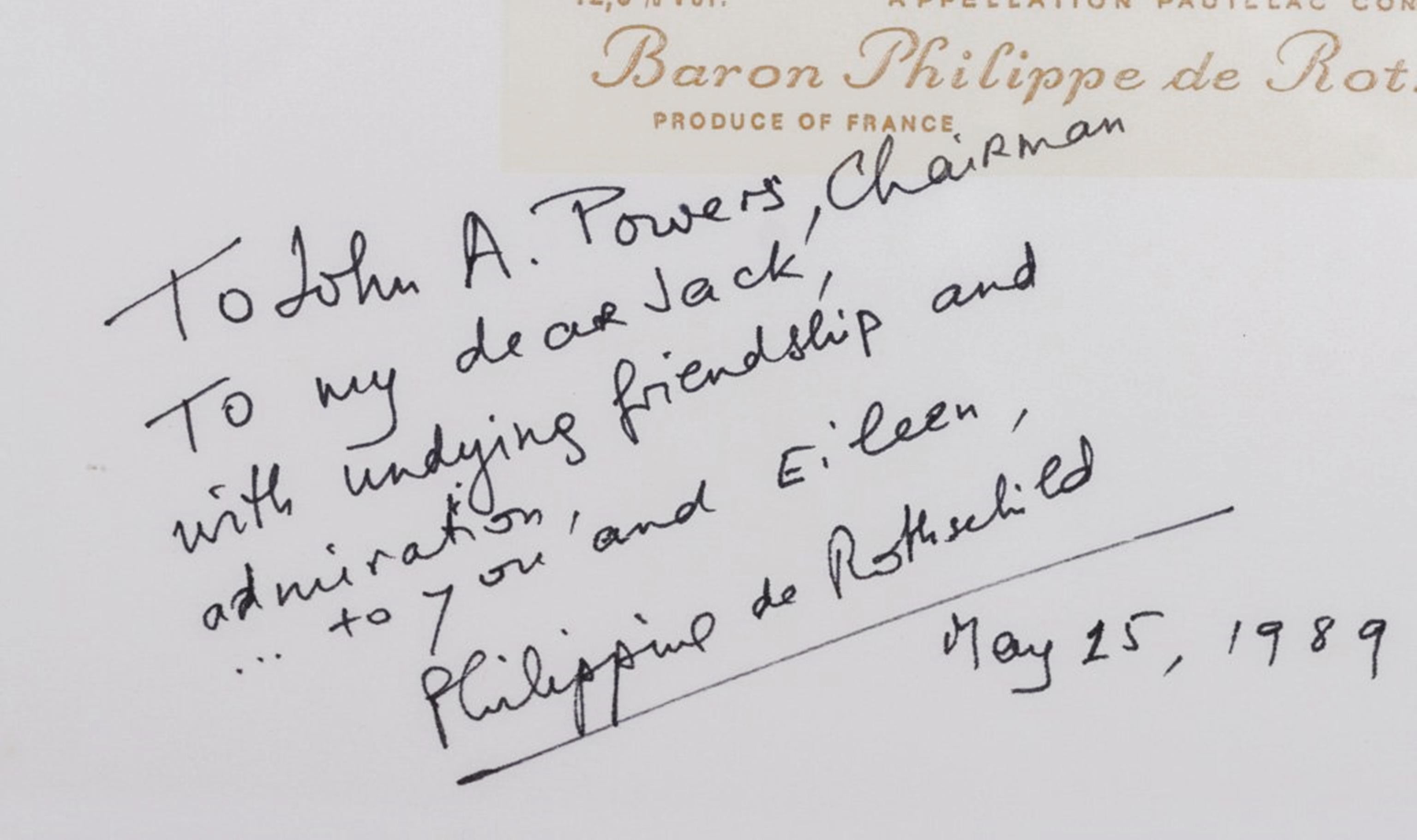 Chateau Mouton Rothschild Wine Label Signed & inscribed Philippine de Rothschild - Abstract Print by Bernard Séjourné