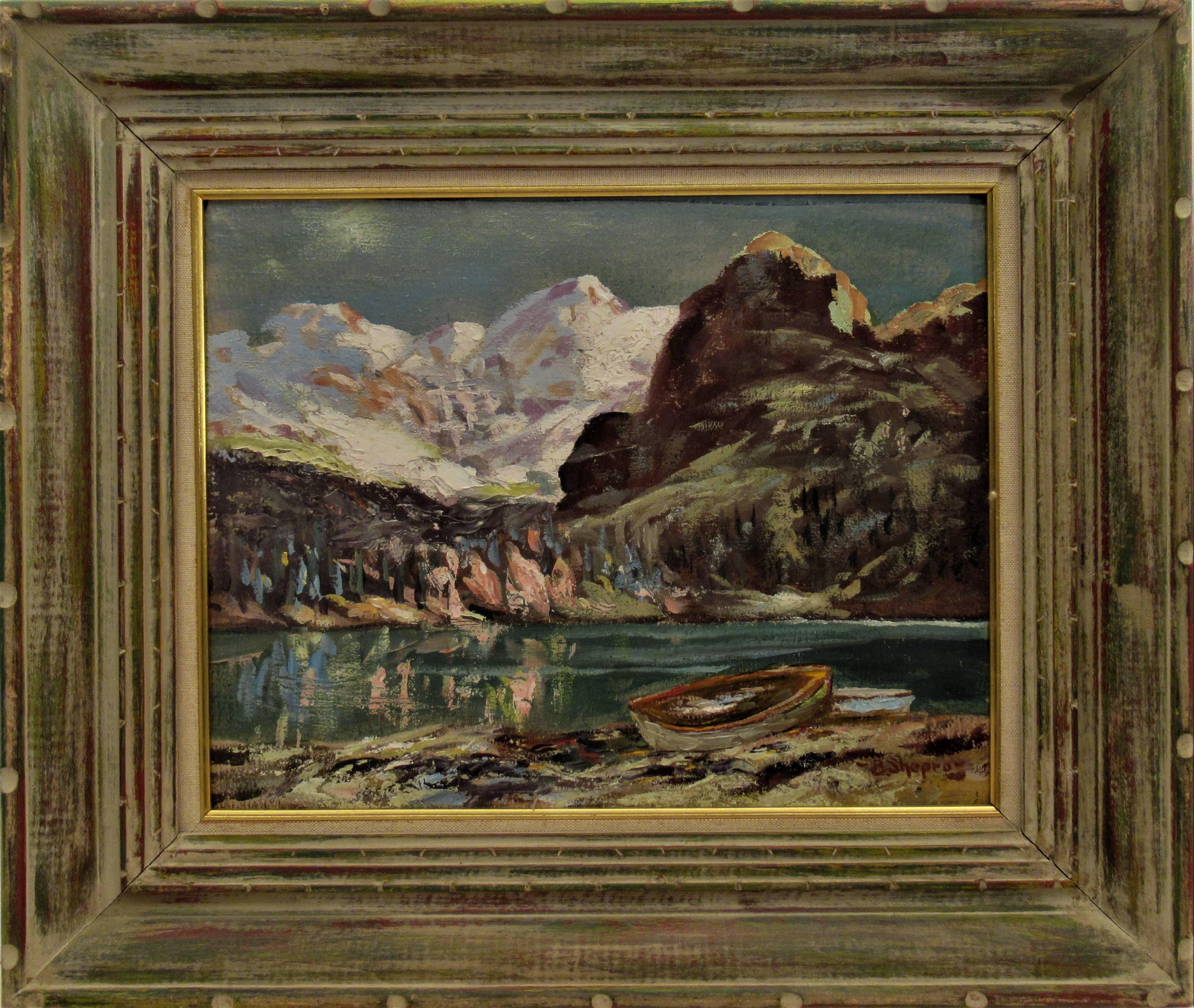 Bernard Shepro Figurative Painting - Landscape with Lake