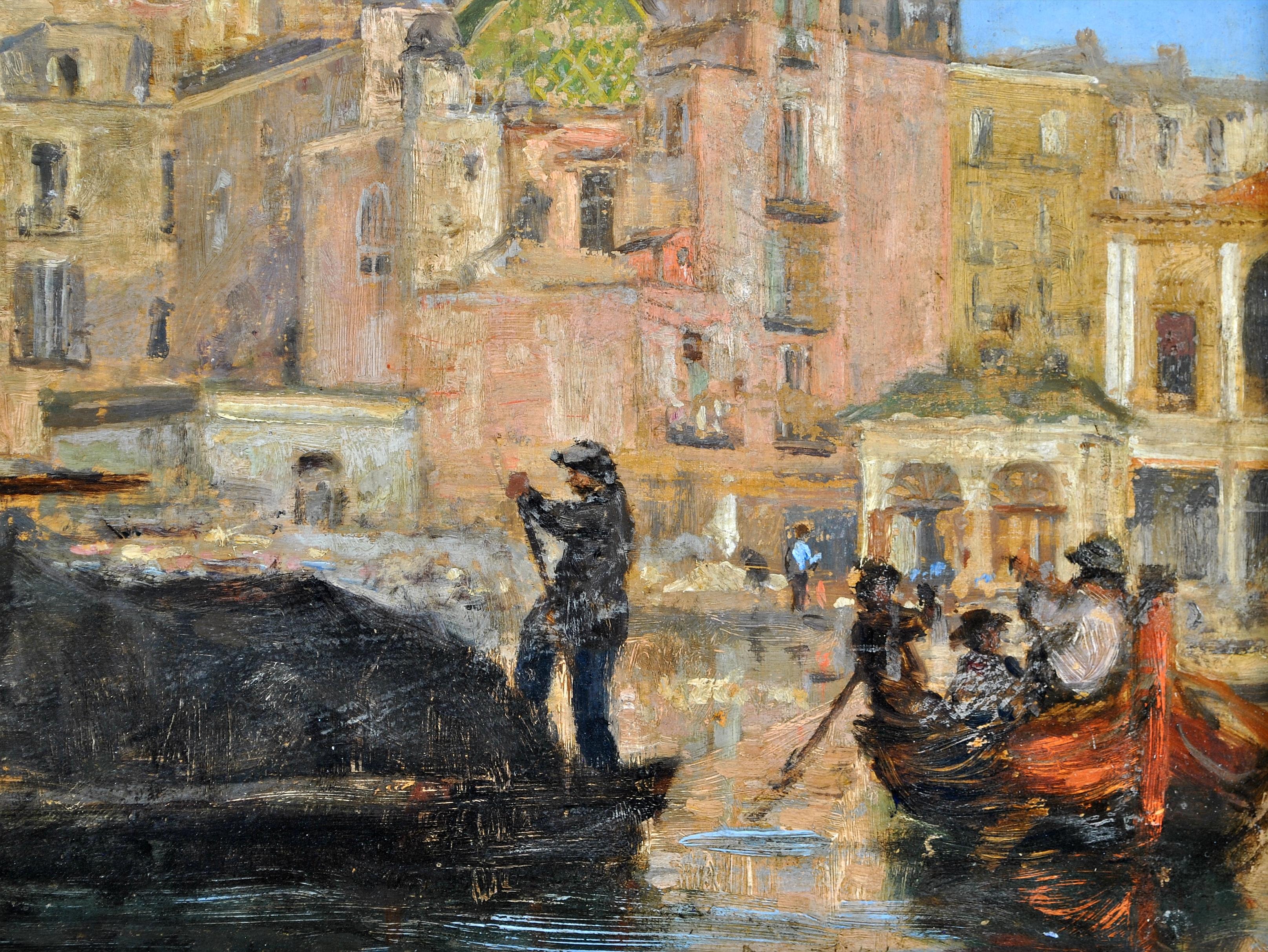 The Custom House, Naples - Peinture de paysage impressionniste moderne britannique en Italie en vente 3