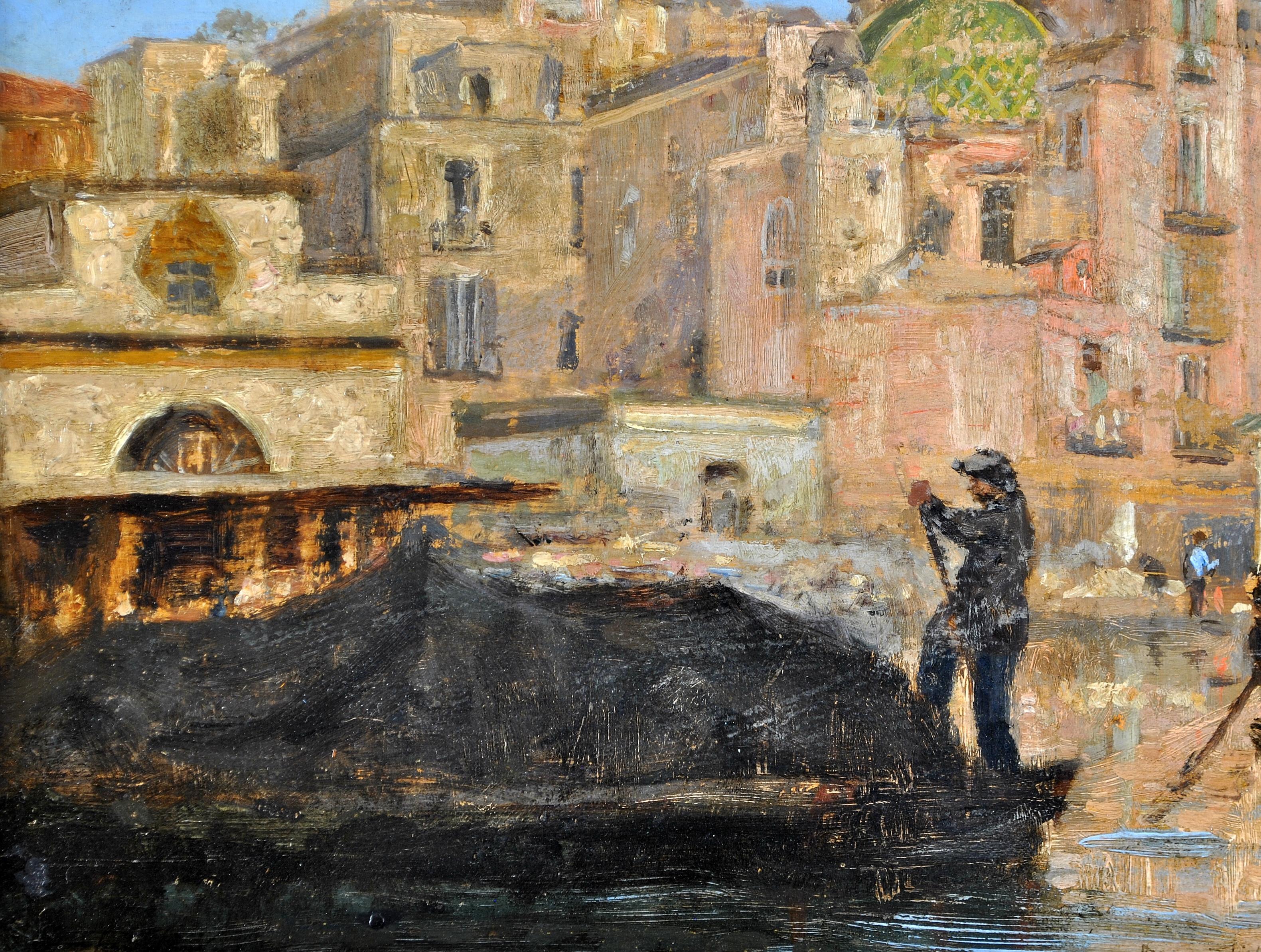 The Custom House, Naples - Peinture de paysage impressionniste moderne britannique en Italie en vente 4