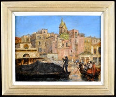 The Custom House, Naples - Peinture de paysage impressionniste moderne britannique en Italie