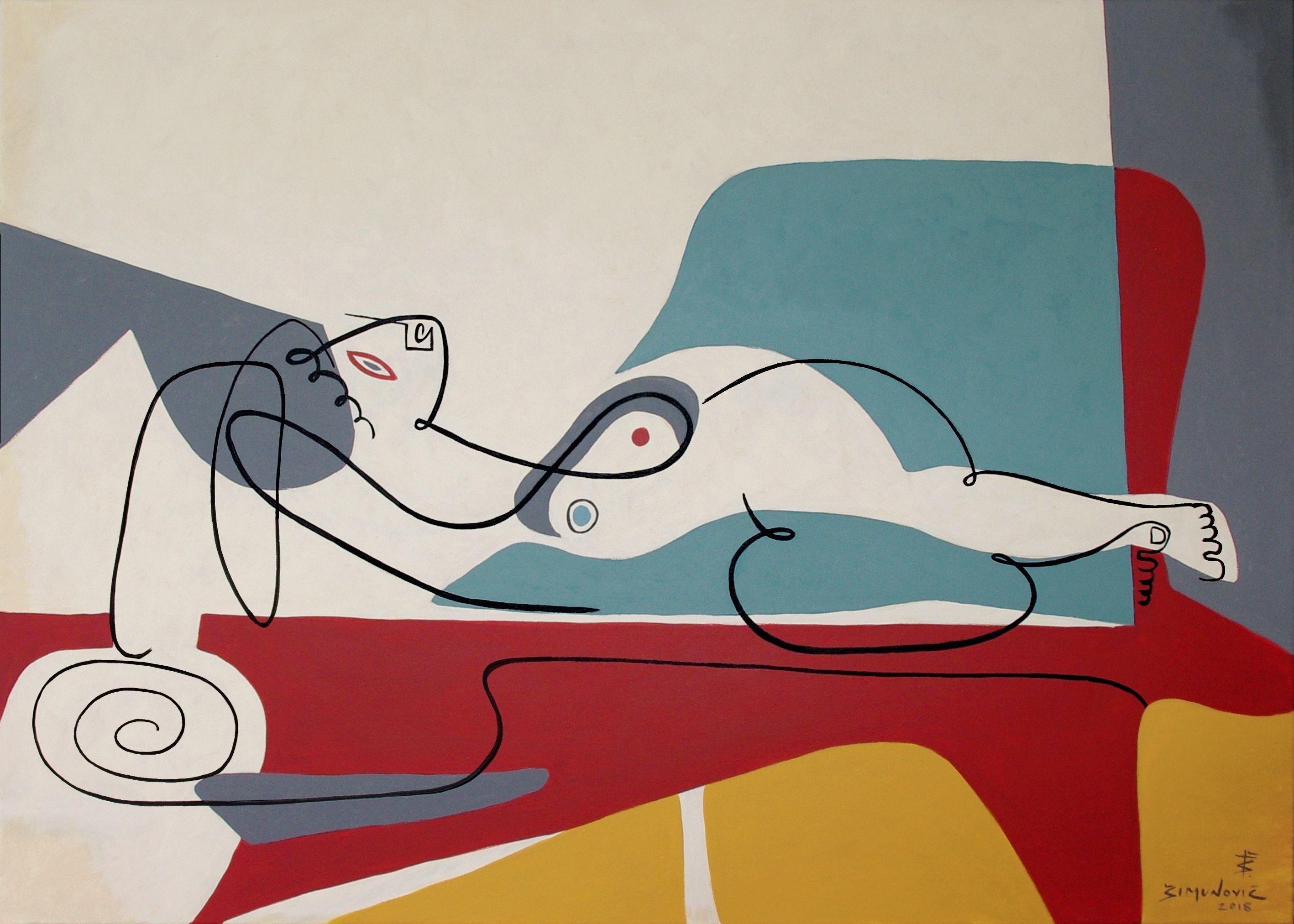 A Rose is still a Rose, Gemälde, Acryl auf Leinwand – Painting von Bernard Simunovic
