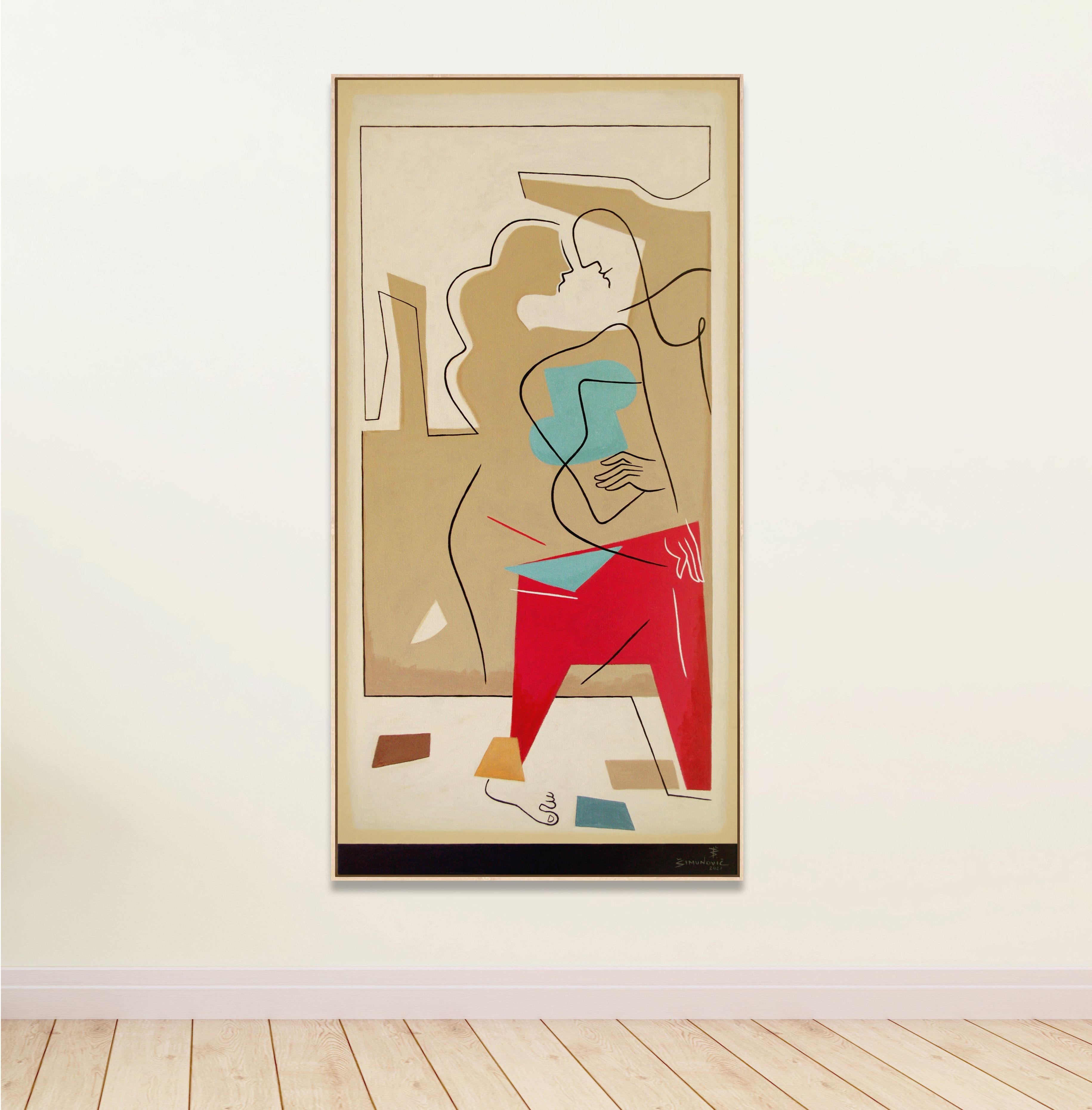 Calma y pasión, Pintura, Acrílico sobre lienzo - Painting Moderno de Bernard Simunovic