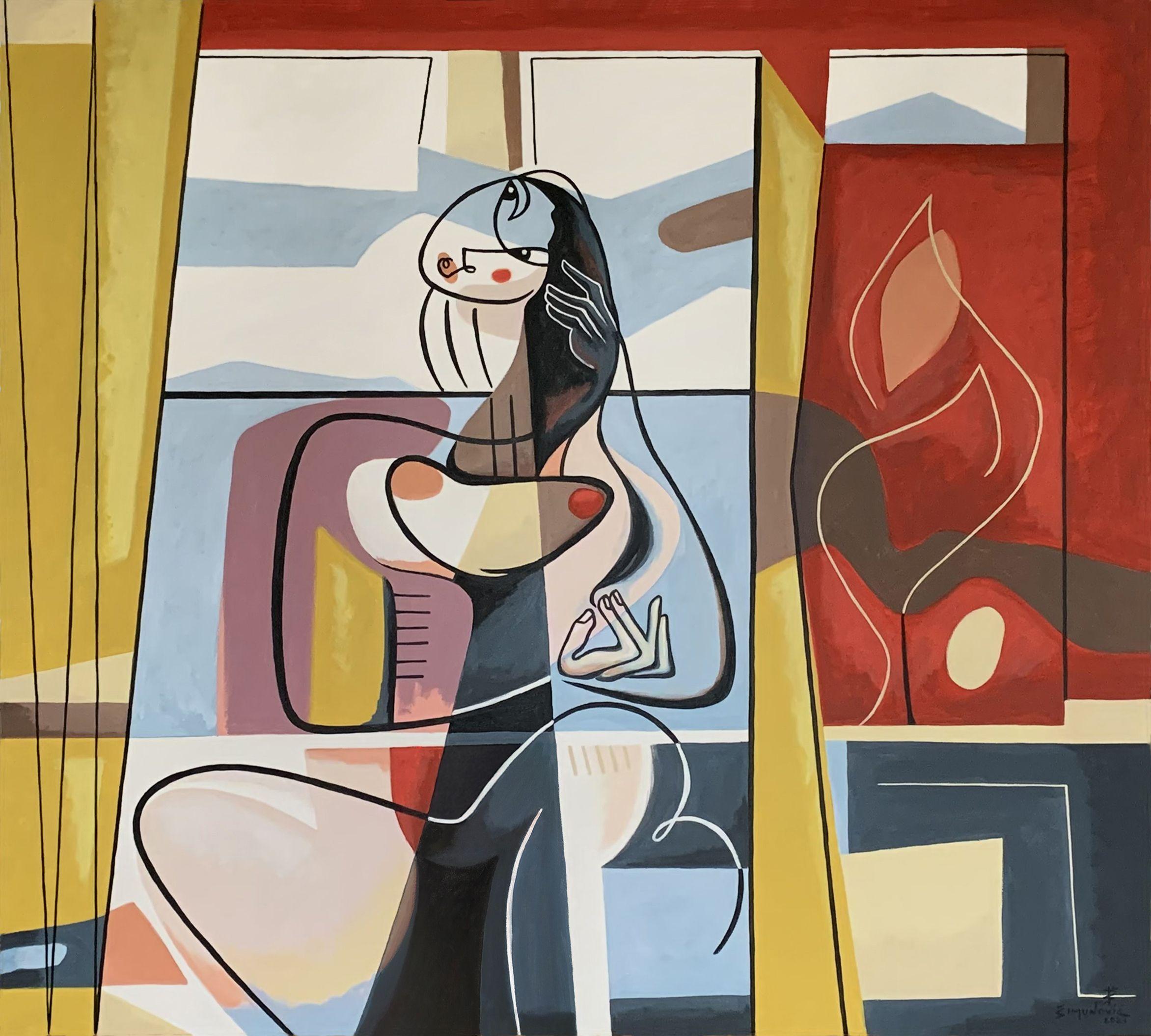 beauté exotique, peinture, acrylique sur toile - Painting de Bernard Simunovic