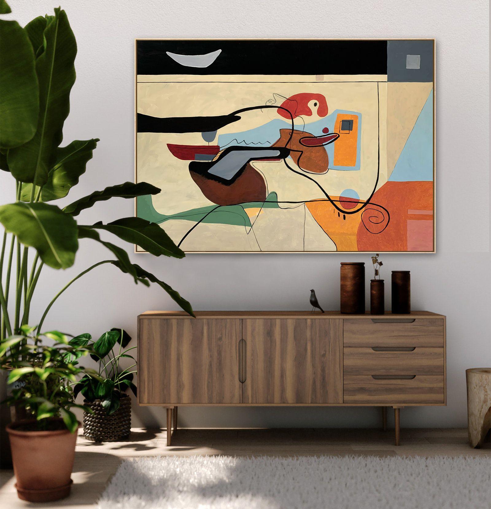 Alegría en casa, Pintura, Acrílico sobre lienzo - Painting Abstracto de Bernard Simunovic
