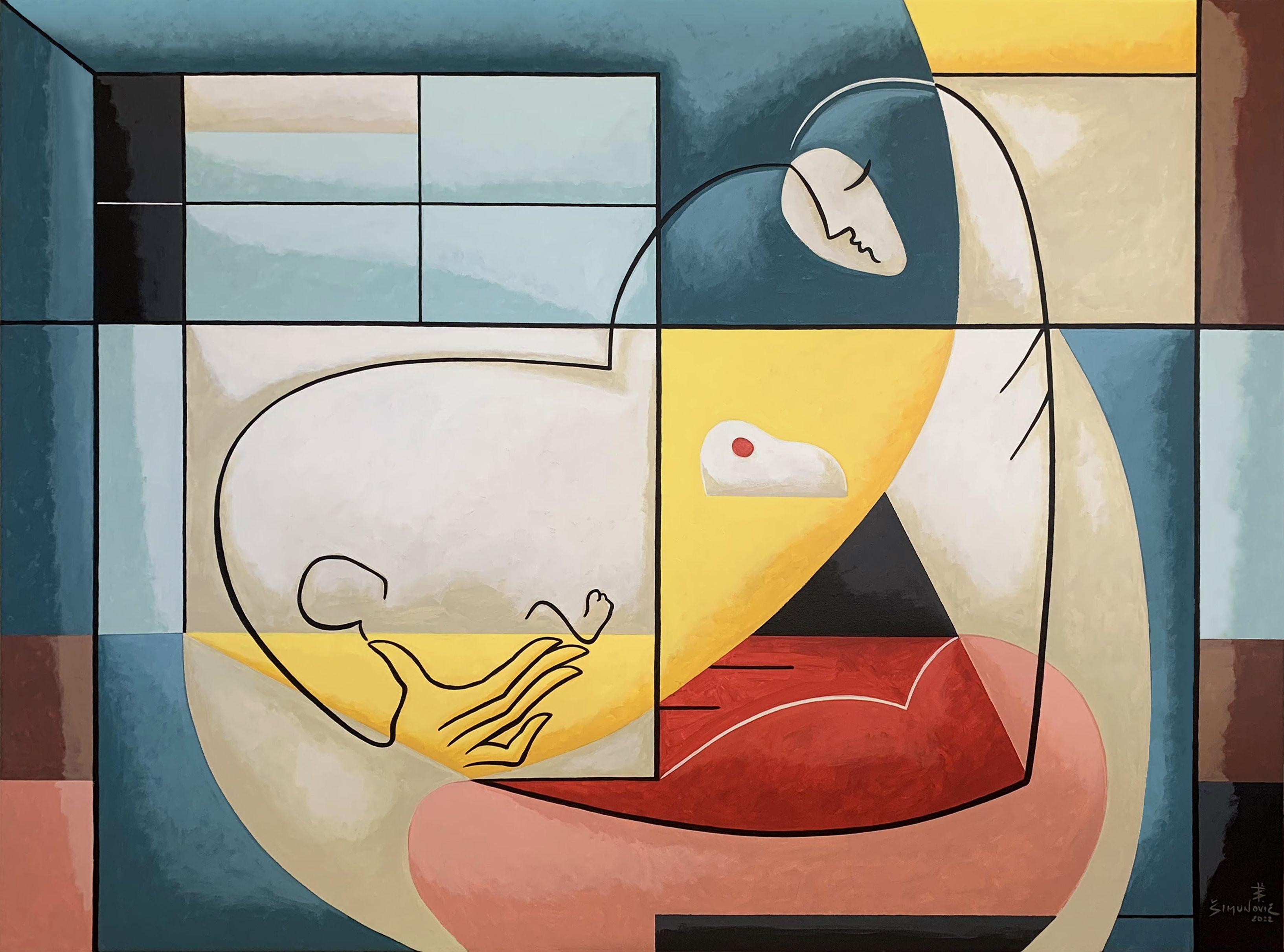 Questione di cuore, Pittura, Acrilico su tela - Painting di Bernard Simunovic