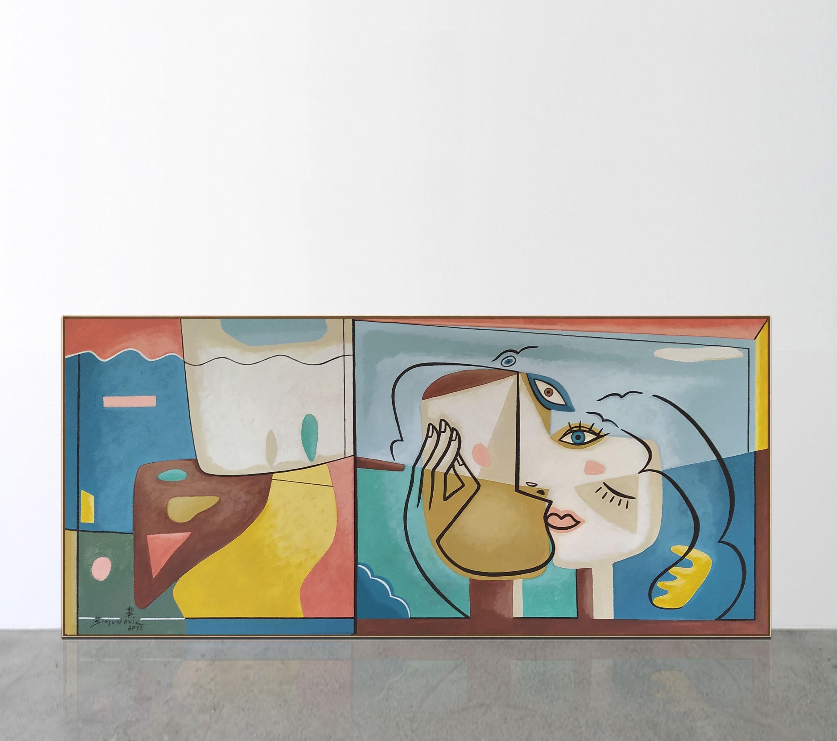 Mi alma gemela, Pintura, Acrílico sobre lienzo - Painting Contemporáneo de Bernard Simunovic