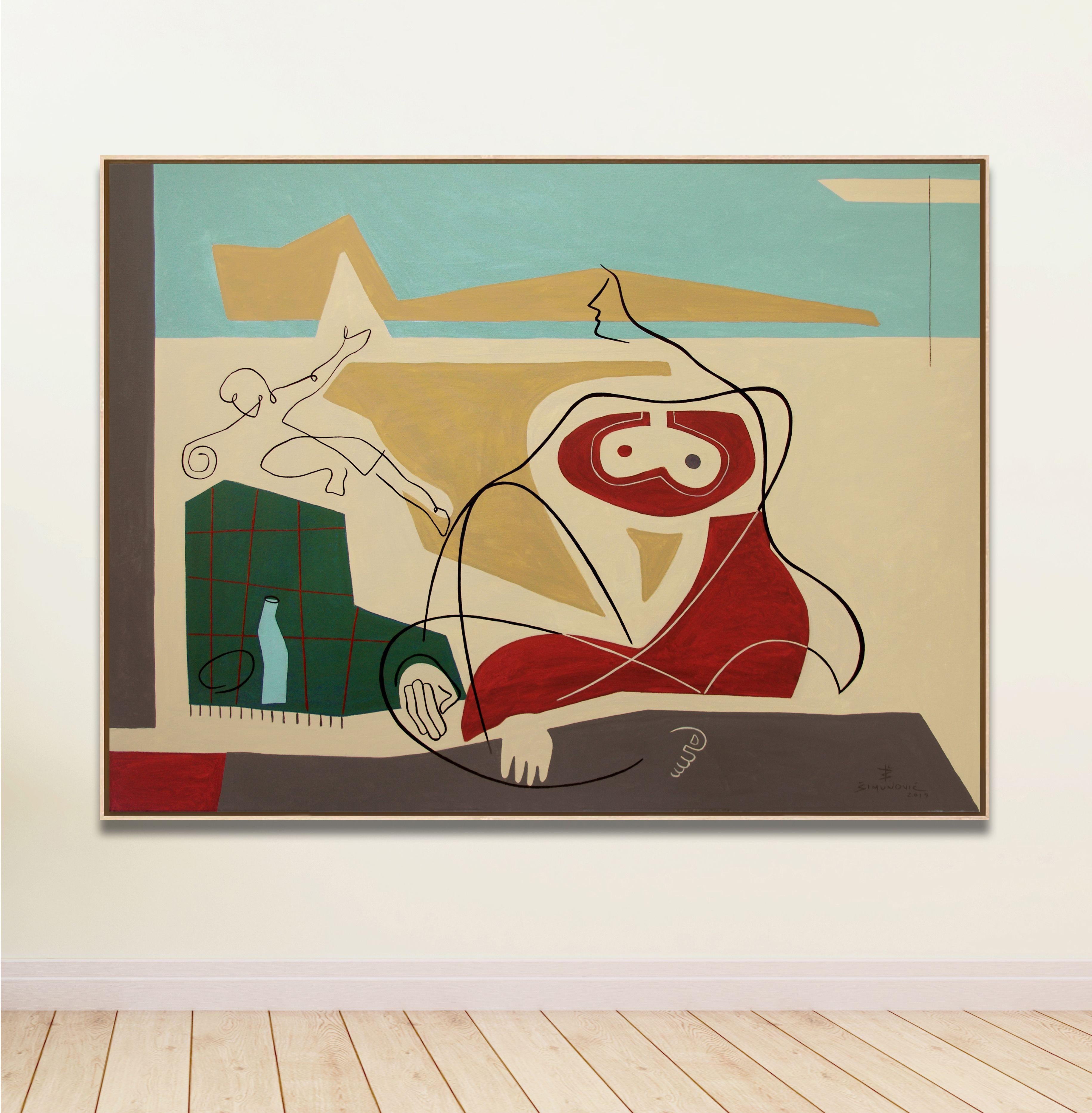 Un día junto al mar, Pintura, Acrílico sobre lienzo - Painting Expresionista de Bernard Simunovic