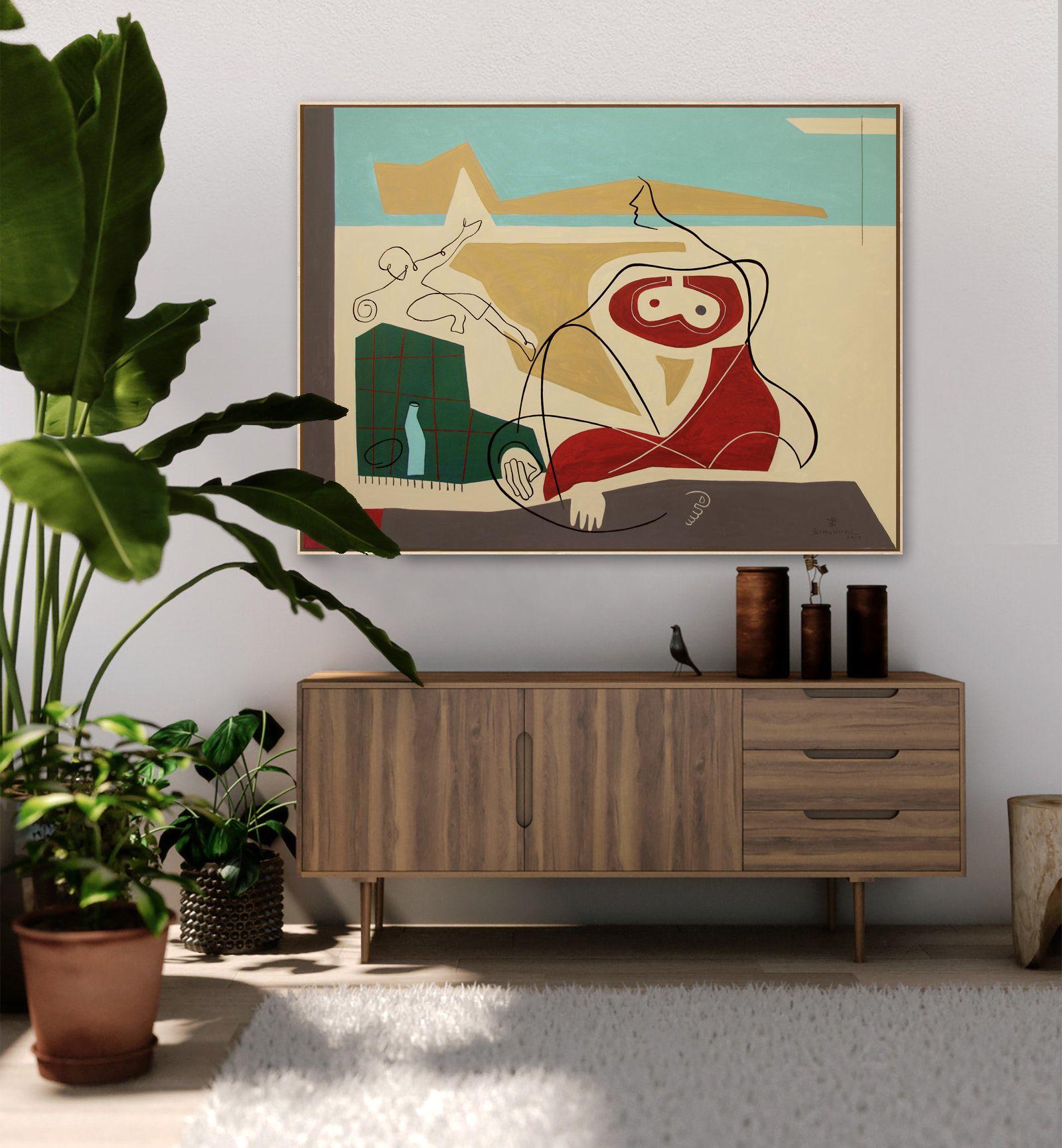 Un día junto al mar  Bernard Simunovic, Alemania, 2019  Acrílico sobre lienzo,  115 x 155 cm     :: Pintura :: Expresionismo :: Esta pieza viene con un certificado oficial de autenticidad firmado por el artista :: Lista para colgar: No :: Firmado: