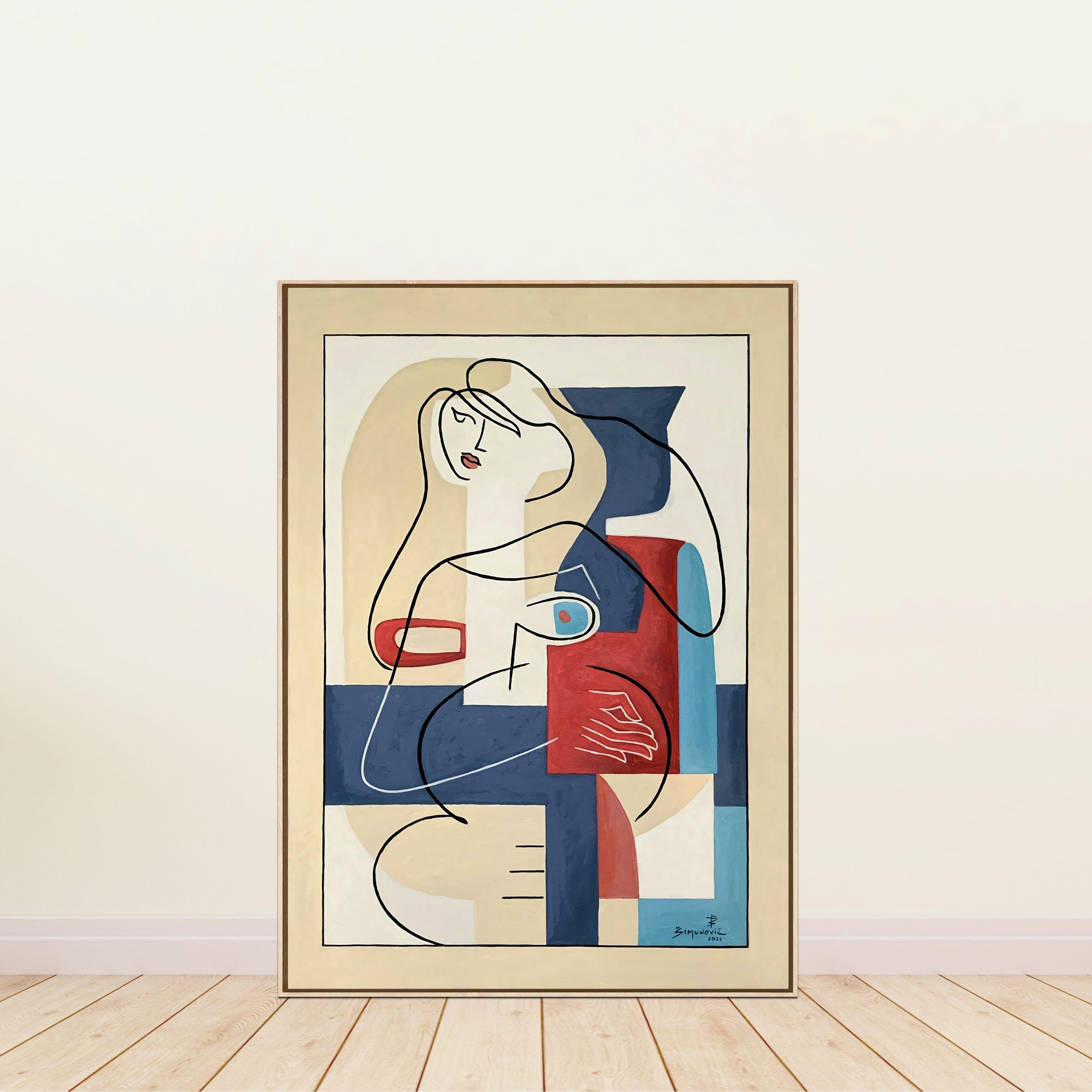 belleza del embarazo, Pintura, Acrílico sobre lienzo - Painting Expresionista de Bernard Simunovic