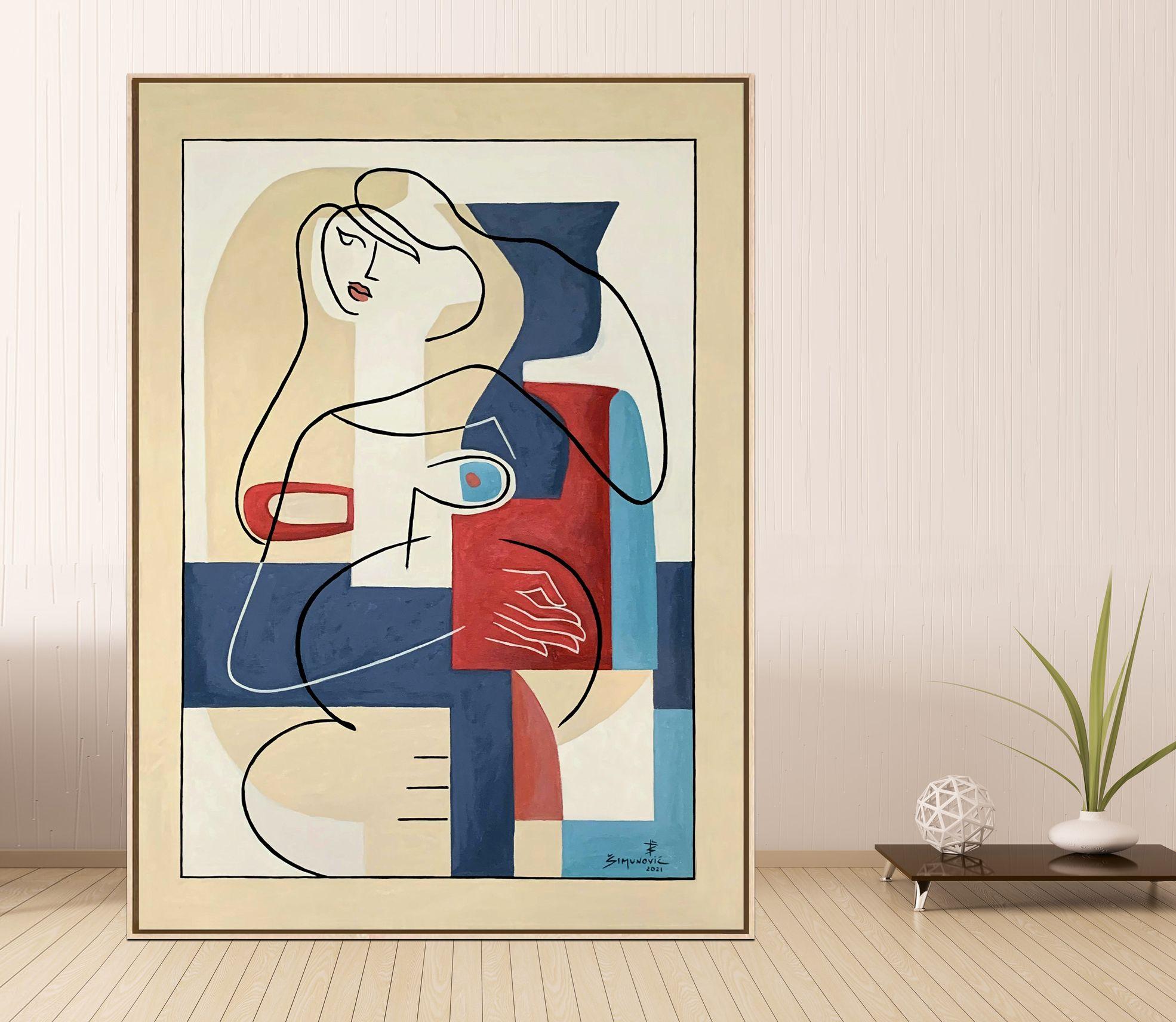 belleza durante el embarazo  Bernard Simunovic, Alemania, 2021  Acryl auf Leinwand, 100x70cm :: Pintura :: Expresionismo :: Esta obra viene con un certificado oficial de autenticidad firmado por el artista :: Lista para colgar: No :: Firmado: Sí ::