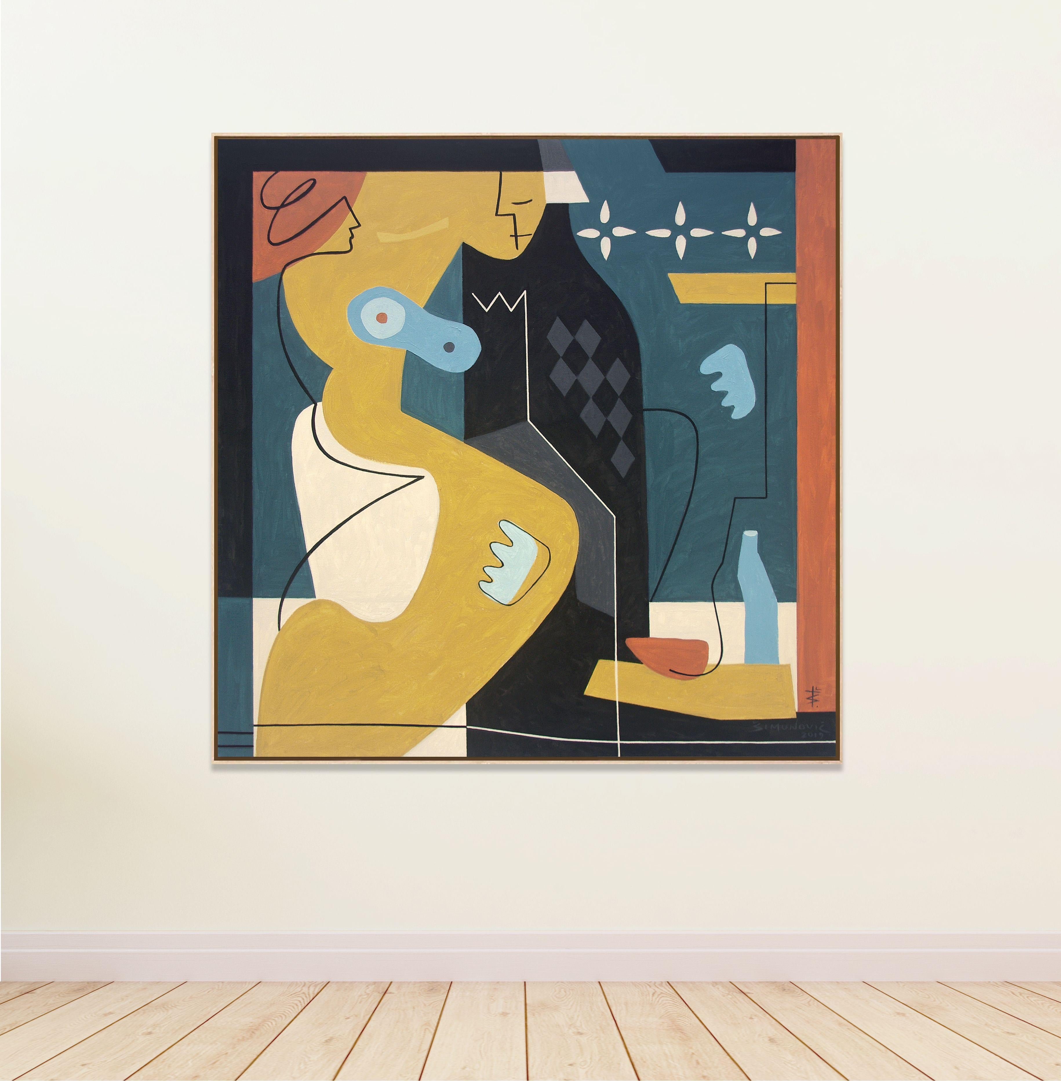 Reina de mi castillo, Pintura, Acrílico sobre lienzo - Painting Moderno de Bernard Simunovic
