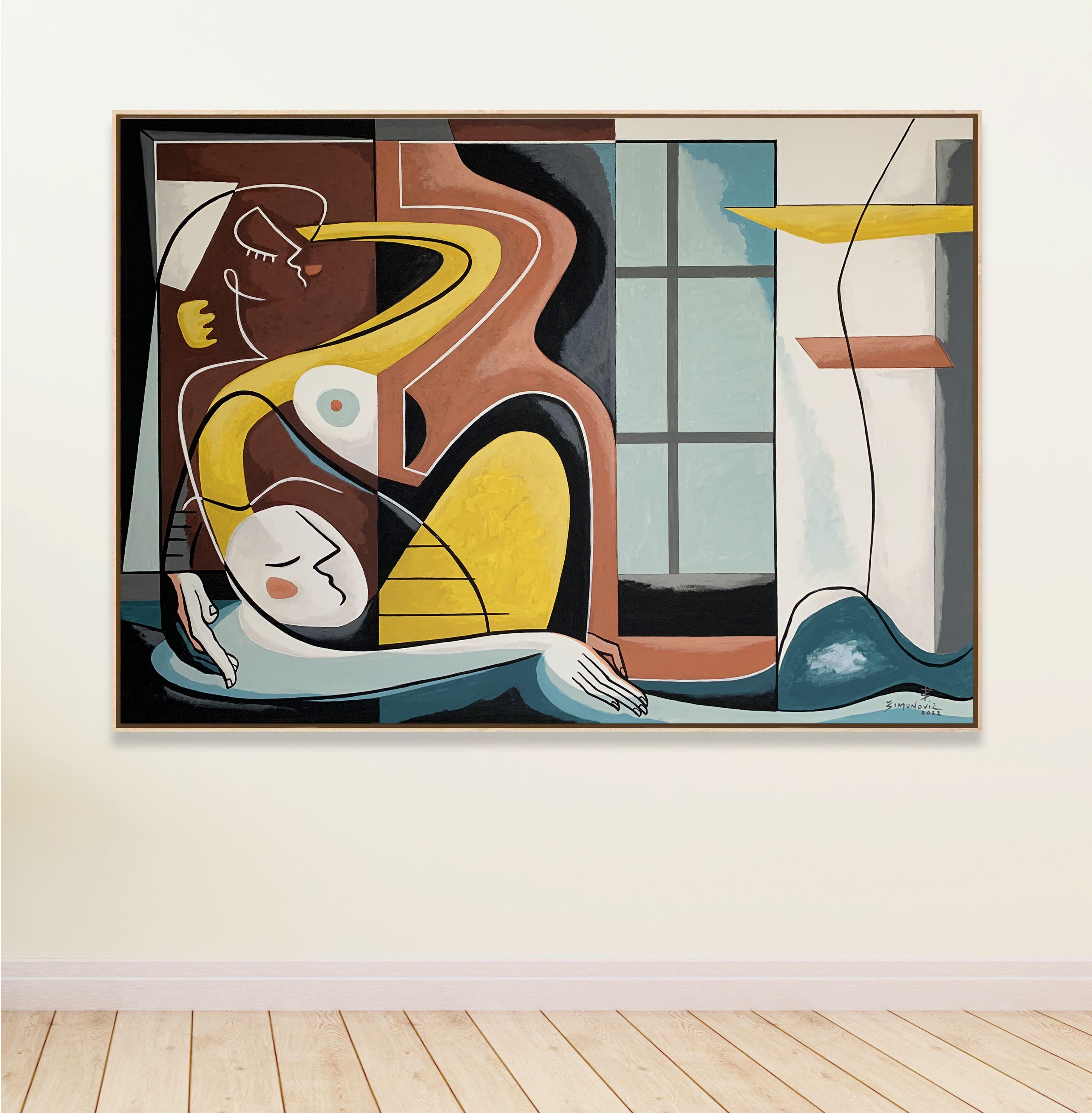 Bagno rilassante, Pittura, Acrilico su tela - Painting Espressionista di Bernard Simunovic
