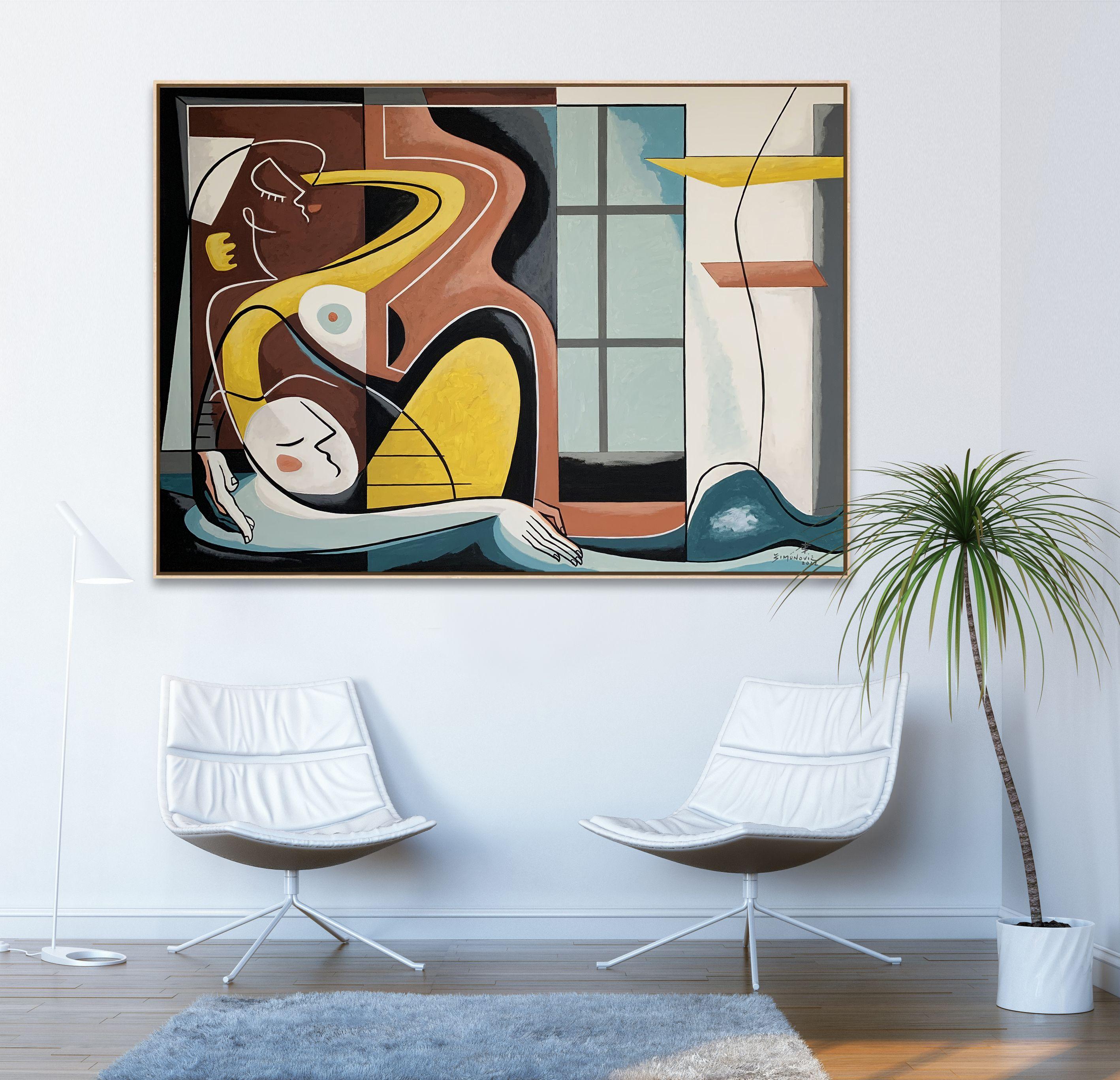 Bagno rilassante, Pittura, Acrilico su tela in vendita 1