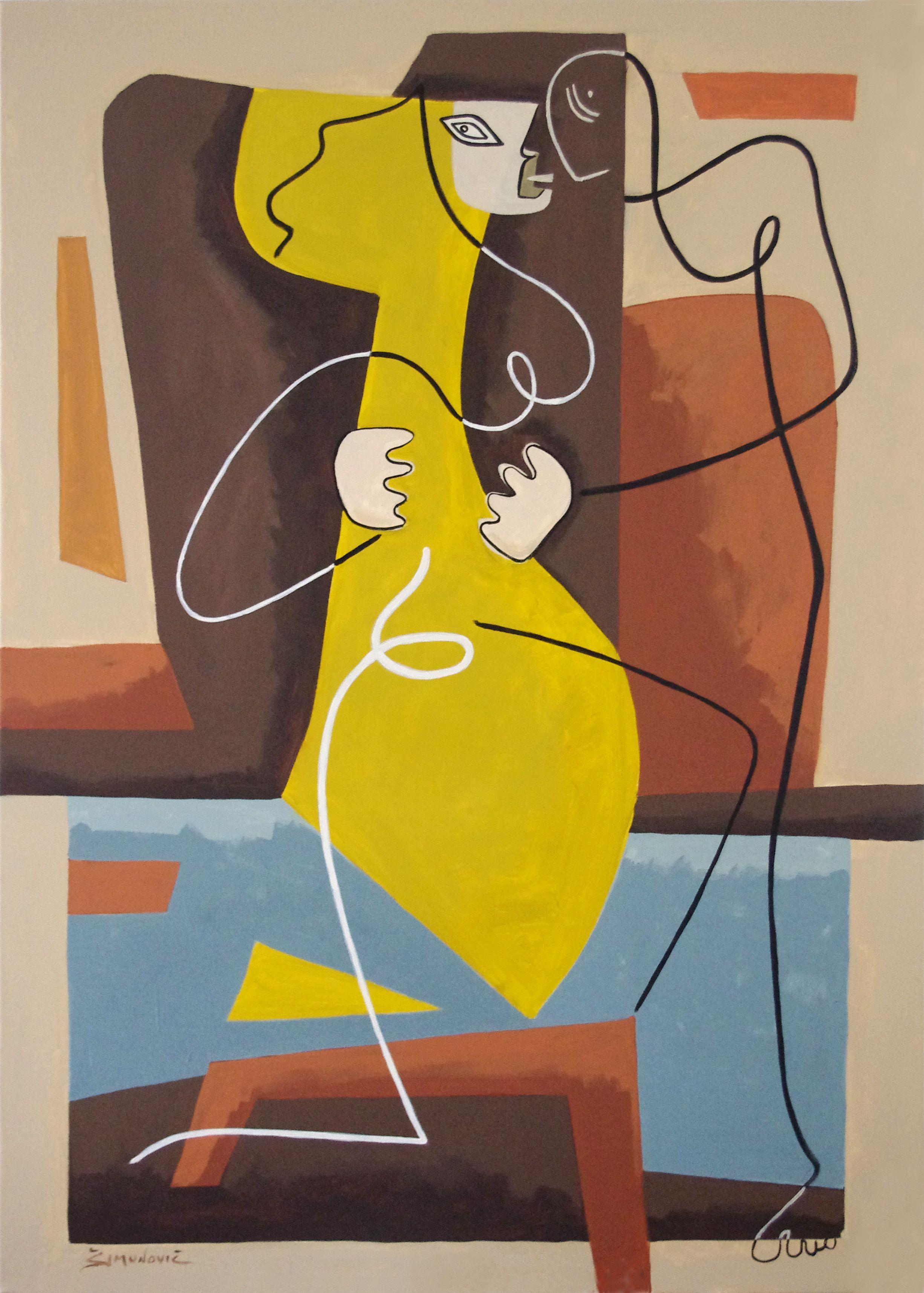 Così vicini, Pittura, Acrilico su tela - Painting di Bernard Simunovic