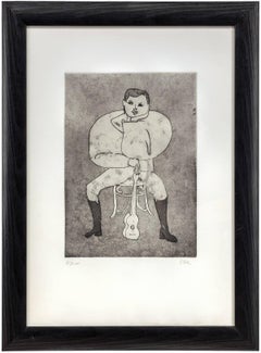 Untitled Aquatint (THE GUITAR PLAYER ED.3 OF 3 A.P) Bernard Stern