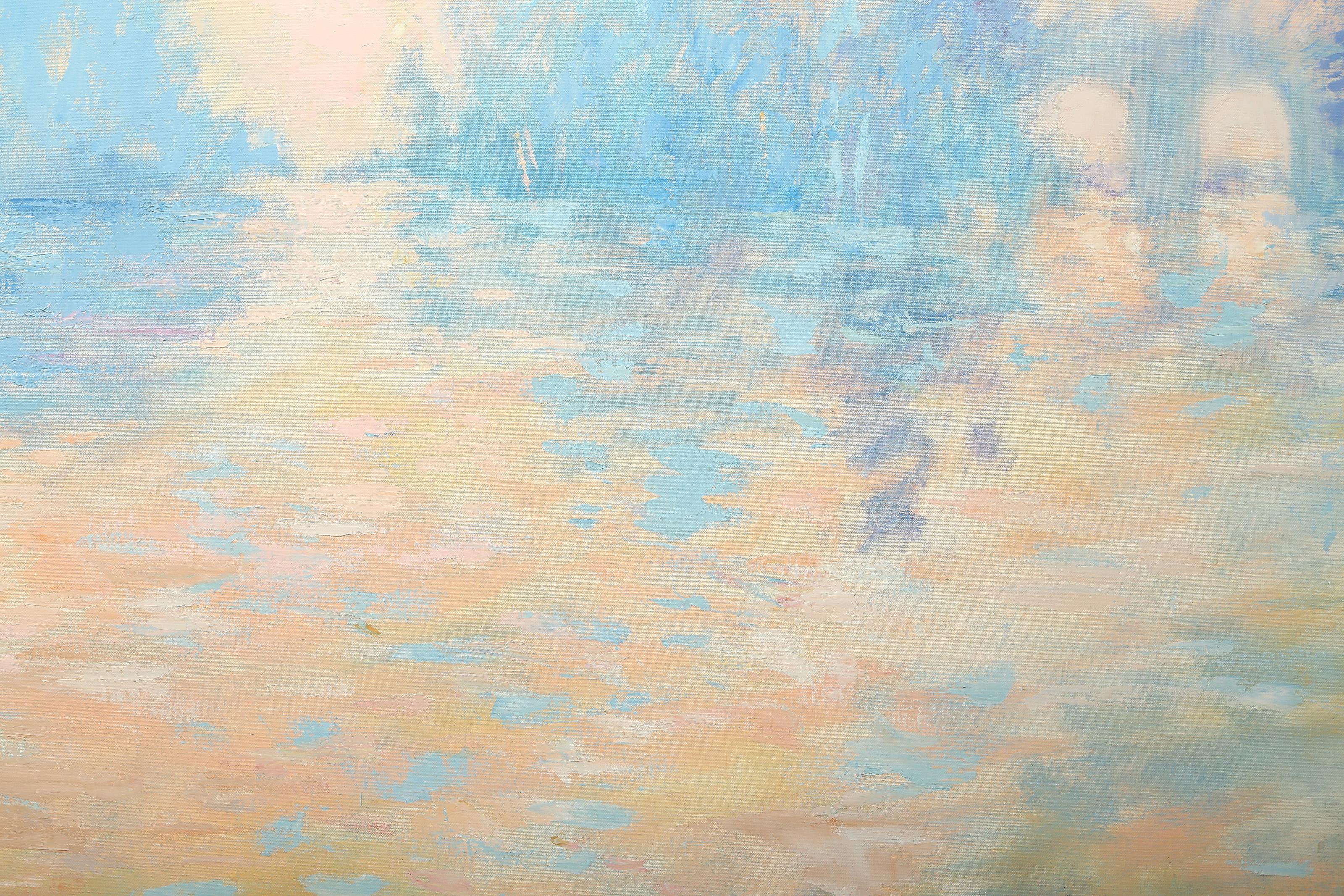 Le Plan D'eau de Maintenon, impressionistisches Ölgemälde von Bernard Taurelle im Angebot 1