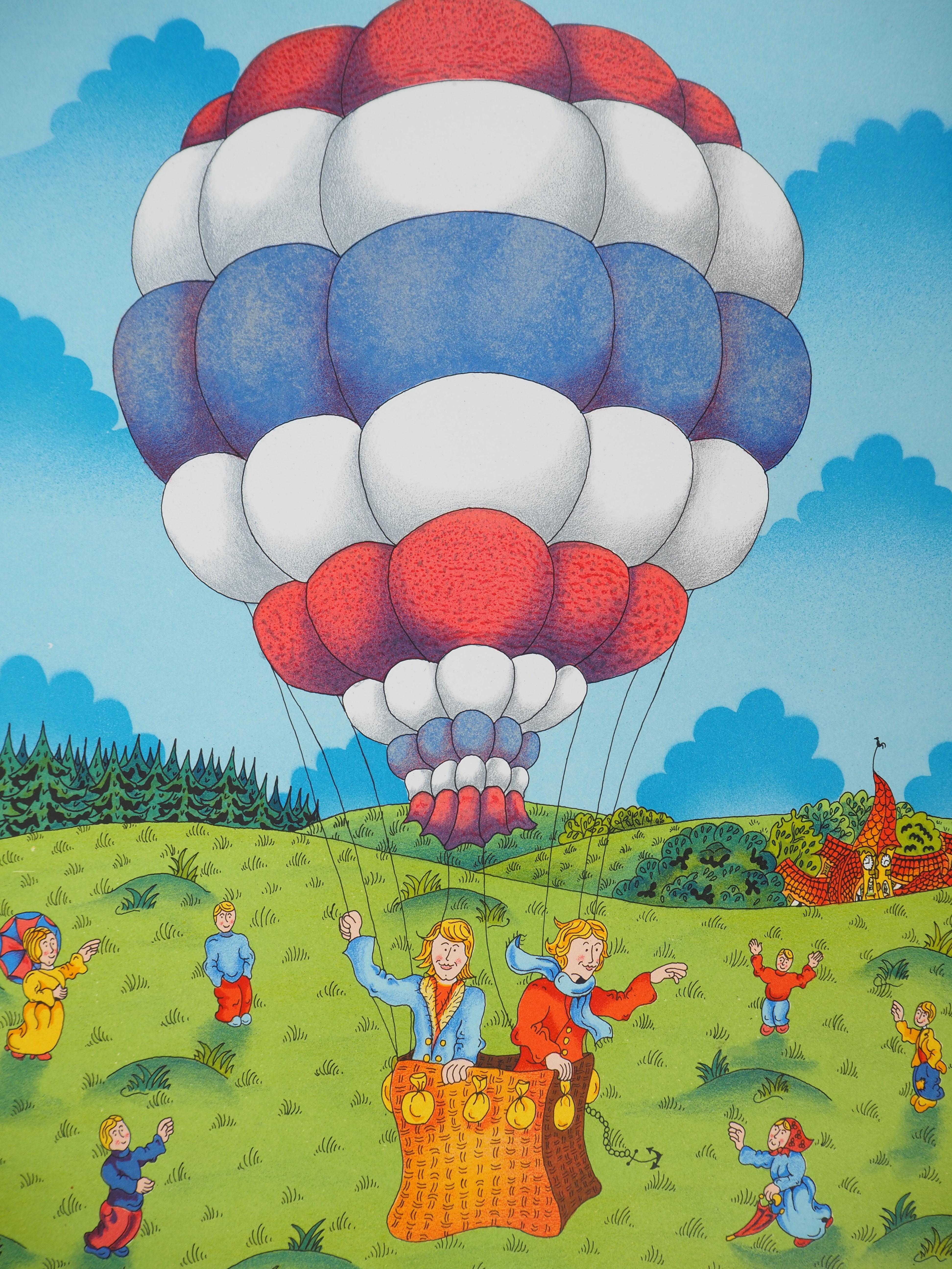 Bernard VERCRUYCE (1949-)
The Balloon

Original lithographi
Signed in pencil
Numbered / 100 
On Rives vellum 58 x 42 cm (c. 23 x 17 in)

Excellent condition
