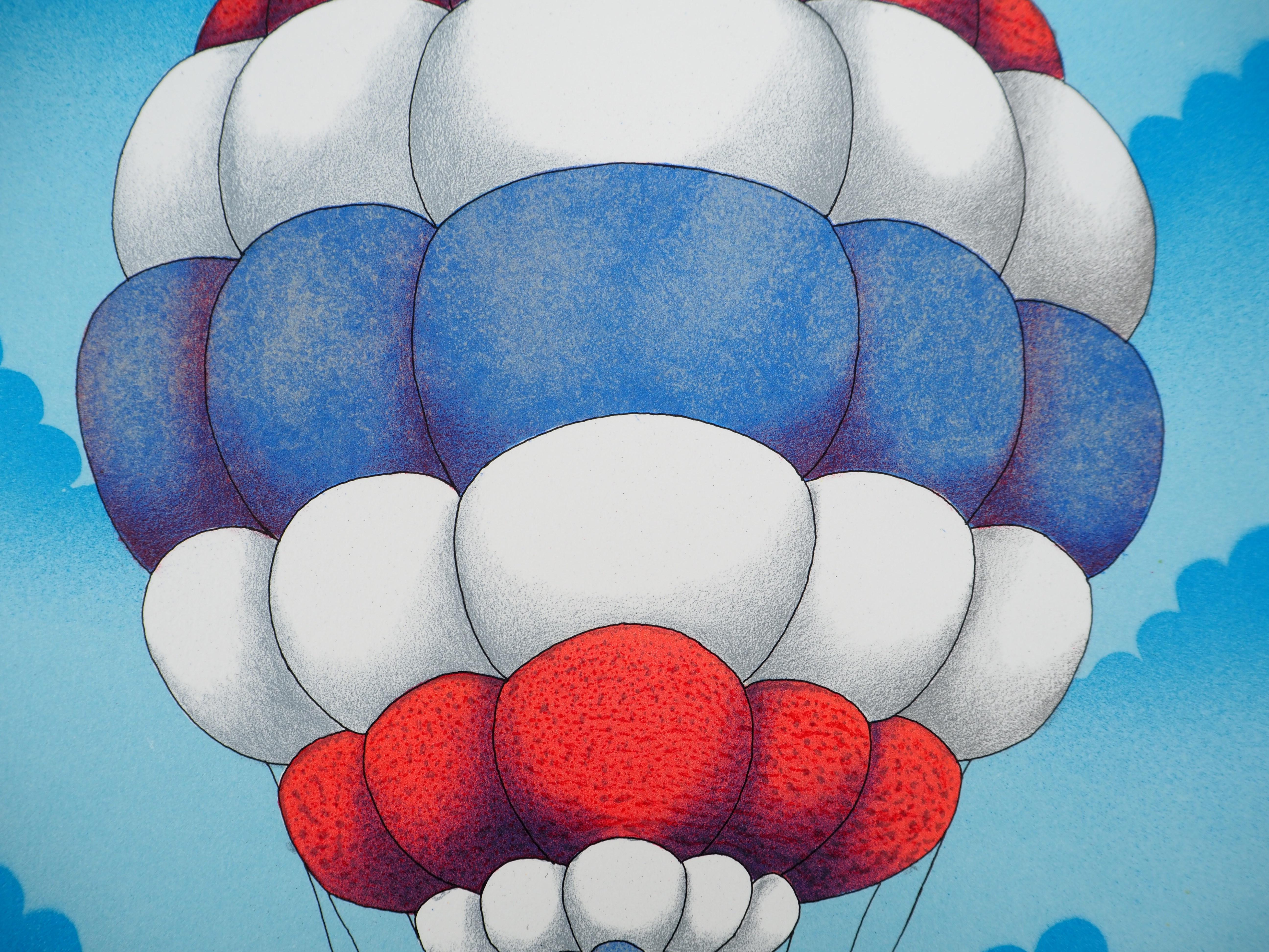 Naive Art : The Balloon - Original lithograph, Signed and Numbered / 100 For Sale 4