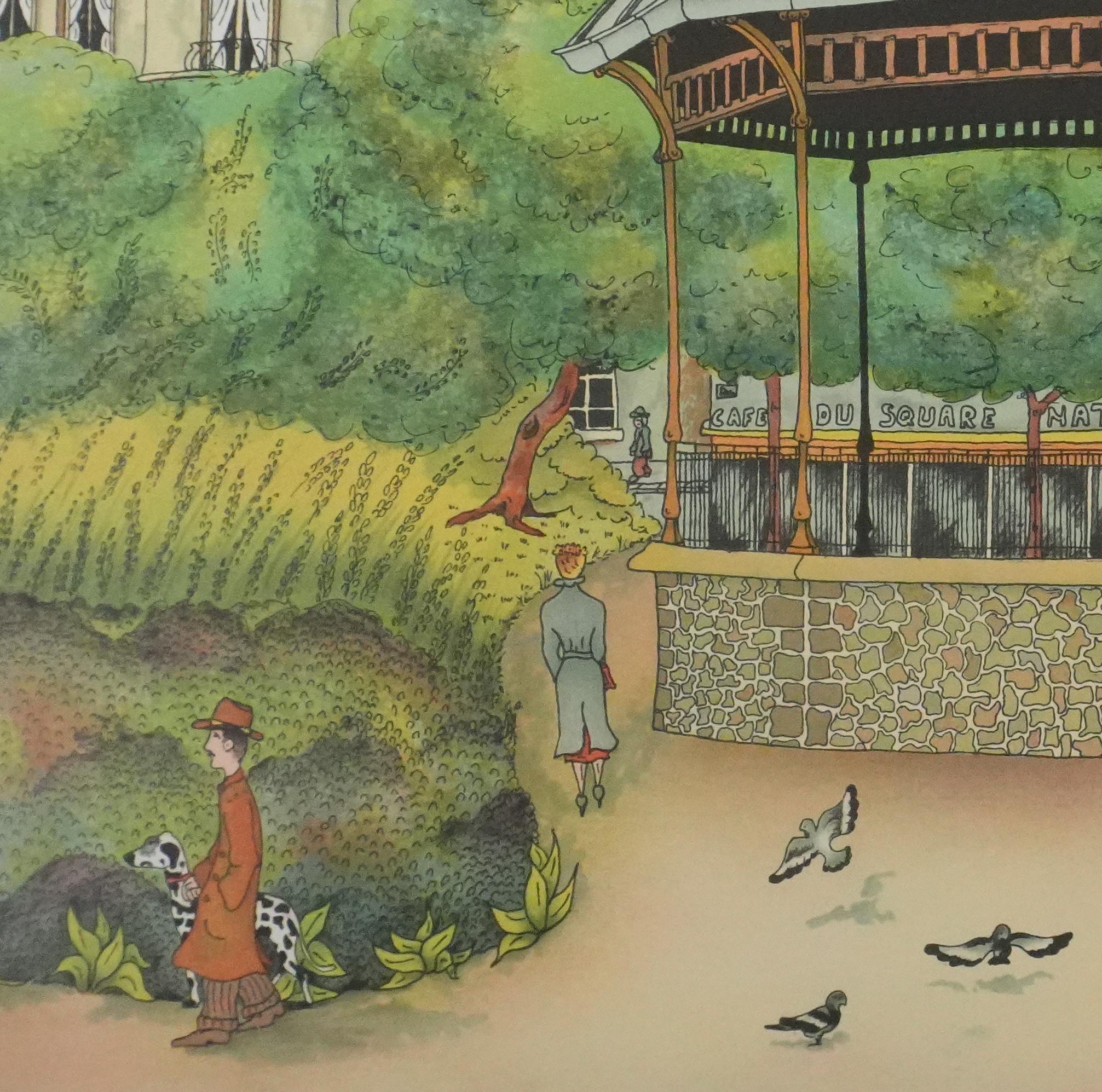 The Parisian Kiosk - Original Handsigned Lithograph For Sale 1