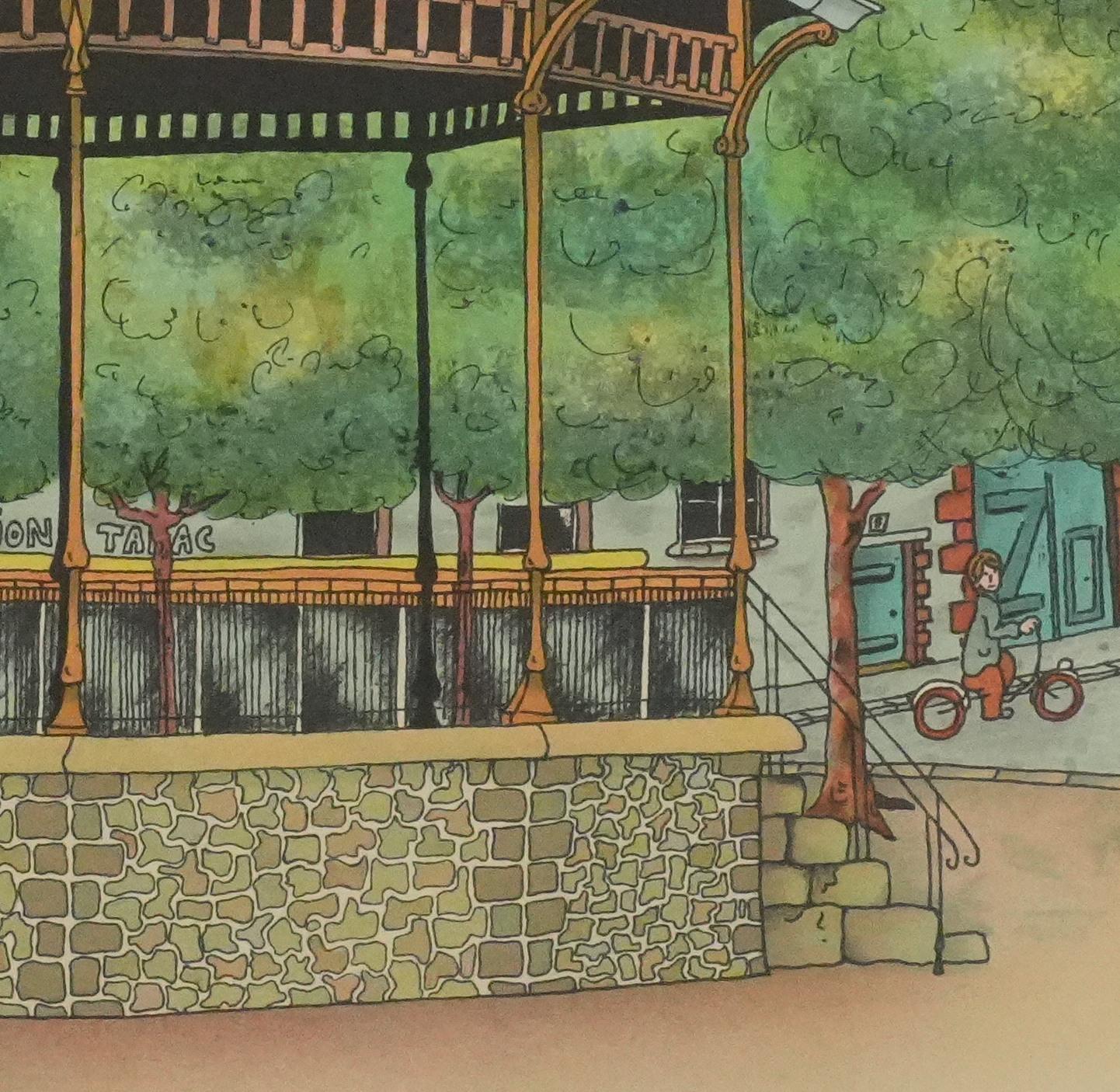 The Parisian Kiosk - Original Handsigned Lithograph For Sale 3