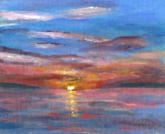 Abend-Sonnenuntergang, Gemälde, Acryl auf Leinwand