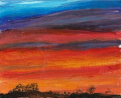 Red Sky at Night, Gemälde, Acryl auf Leinwand