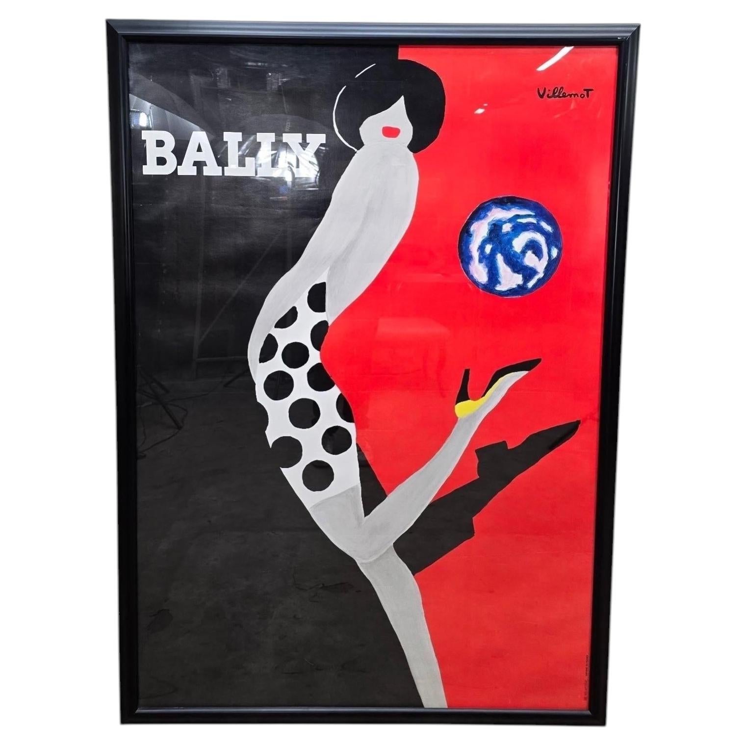 Bernard Villemot “Bally Kick” Fashion Advertising Poster