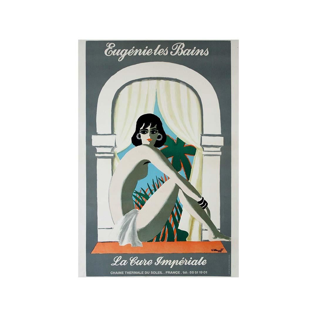 1988 affiche originale de Bernard Villemot Eugénie Les Bains - La Cure Impériale en vente 2