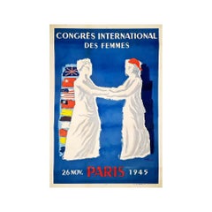 1945 original poster by Villemot for the International Women's Congress