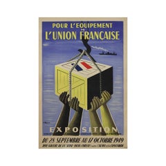1949 Bernard Villemot Original Poster Pour l’équipement de l’Union Française