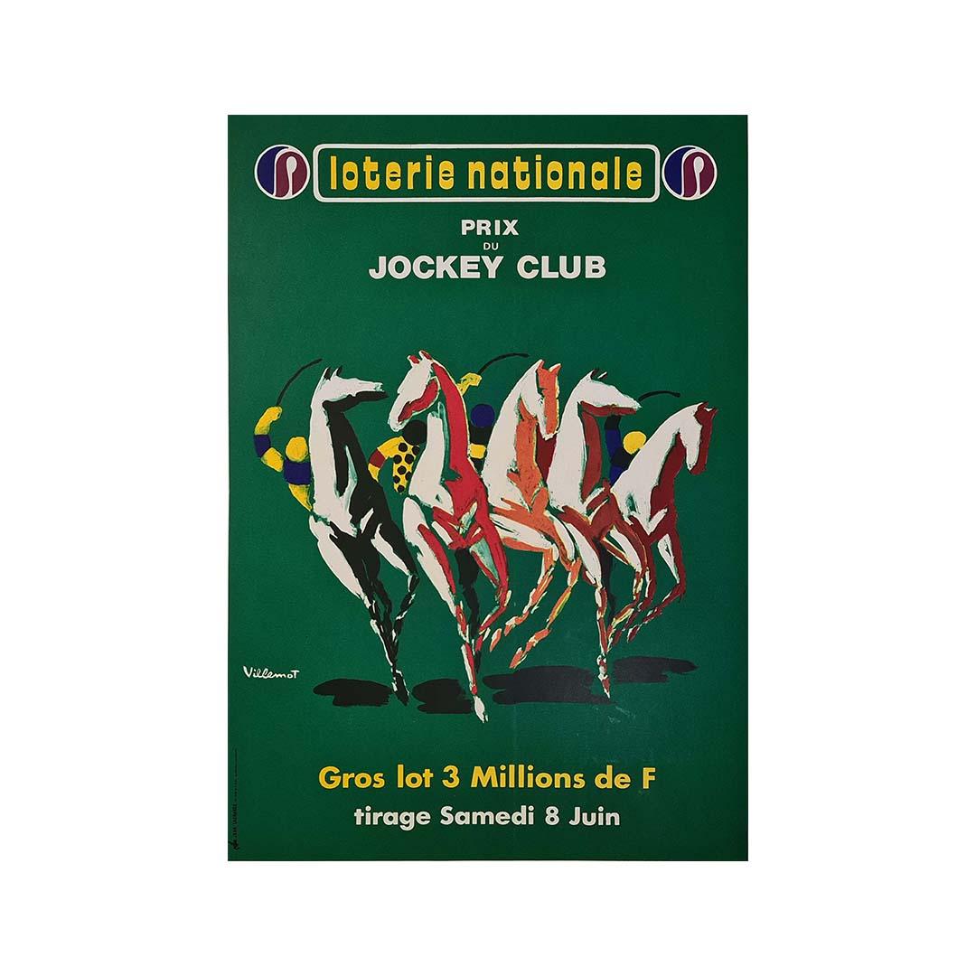 Affiche originale du Prix du Jockey Club de 1965 par Bernard Villemot en vente 1