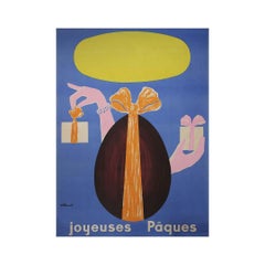 1967 Joyeuses Pâques Original French Poster by Bernard Villemot