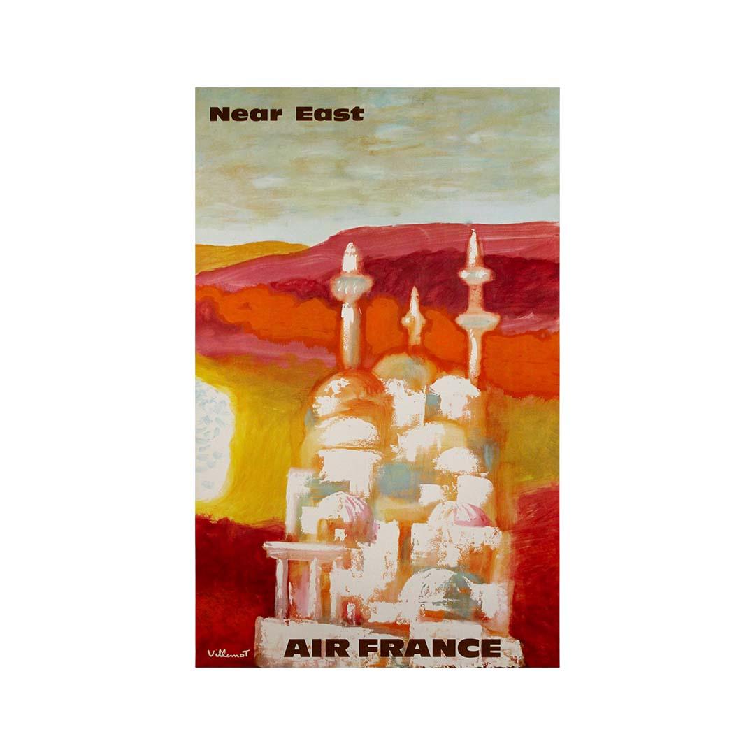 Originalplakat von Bernard Villemot für Air France Near East, 1967 im Angebot 3