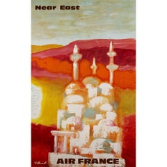 Cartel original de 1967 de Bernard Villemot para Air France Oriente Próximo