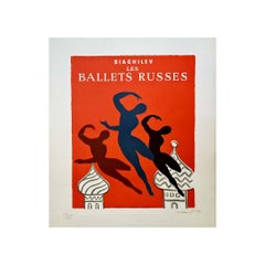 1979 0riginal lithograph by Bernard Villemot - Ballets Russes of Serge Diaghilev