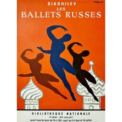 1979 Original Poster by Bernard Villemot for Serge Diaghilev's Ballets Russes