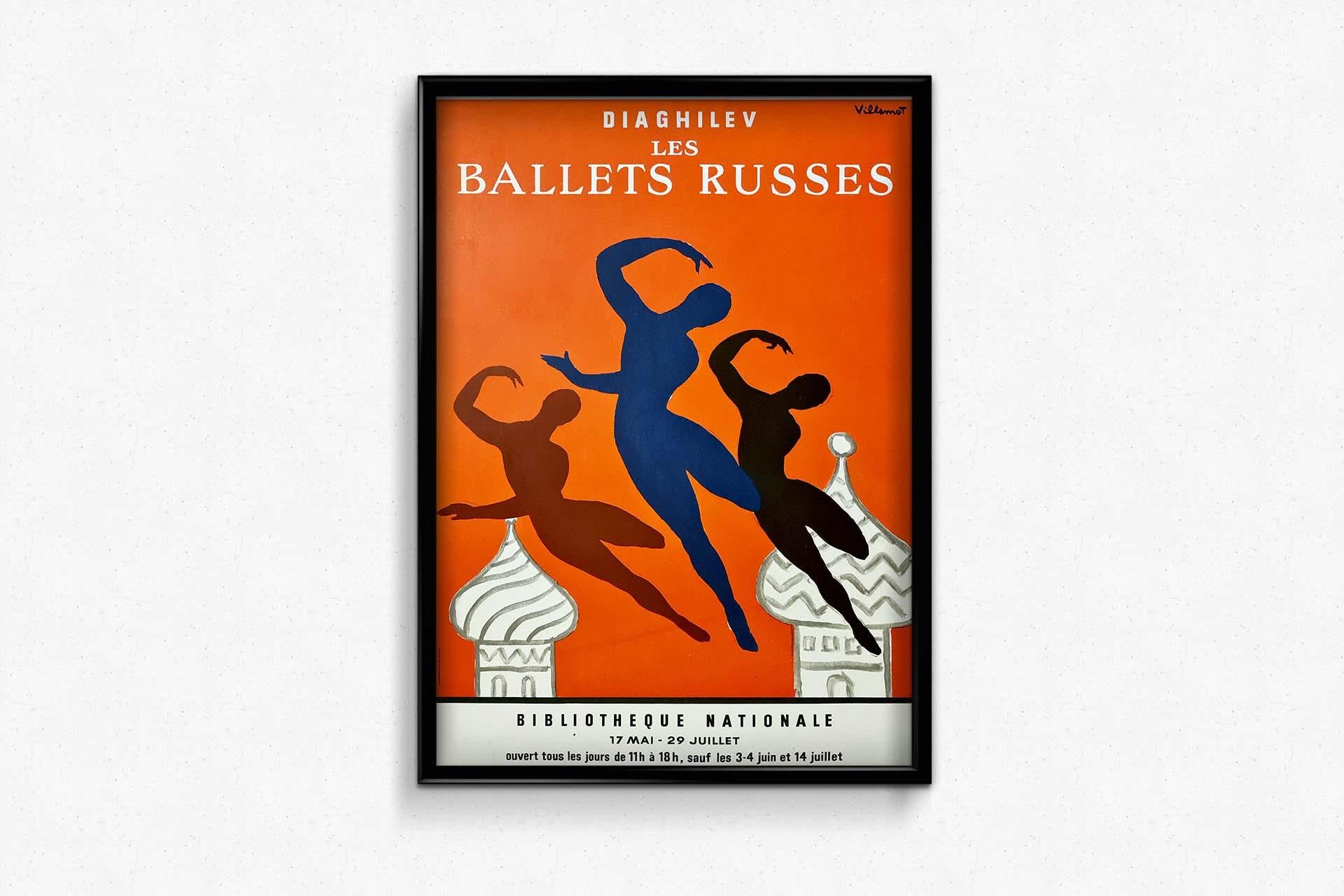 Affiche originale de Bernard Villemot pour les Ballets Russes de Serge Diaghilev, 1979 en vente 3