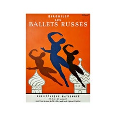 1979 Original Poster by Bernard Villemot for Serge Diaghilev's Ballets Russes
