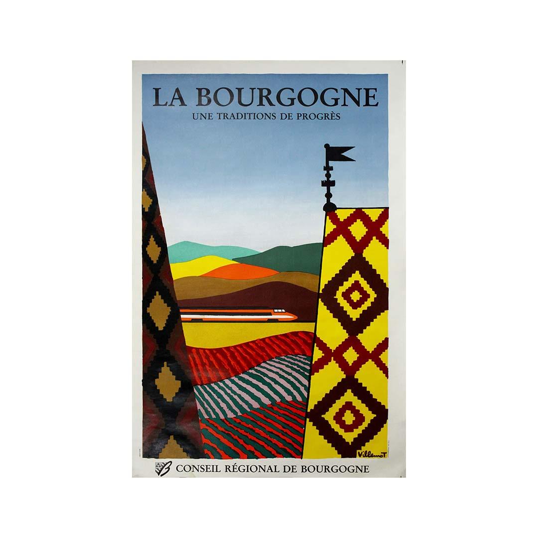 1984 Originalplakat von Bernard Villemot La Bourgogne une traditions de progrès im Angebot 3