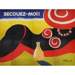 1986 Orangina - "Secouez-moi !" manifesto originale di Bernard Villemot