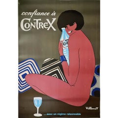 Vintage Circa 1970 Original advertising poster by Villemot - Contrex