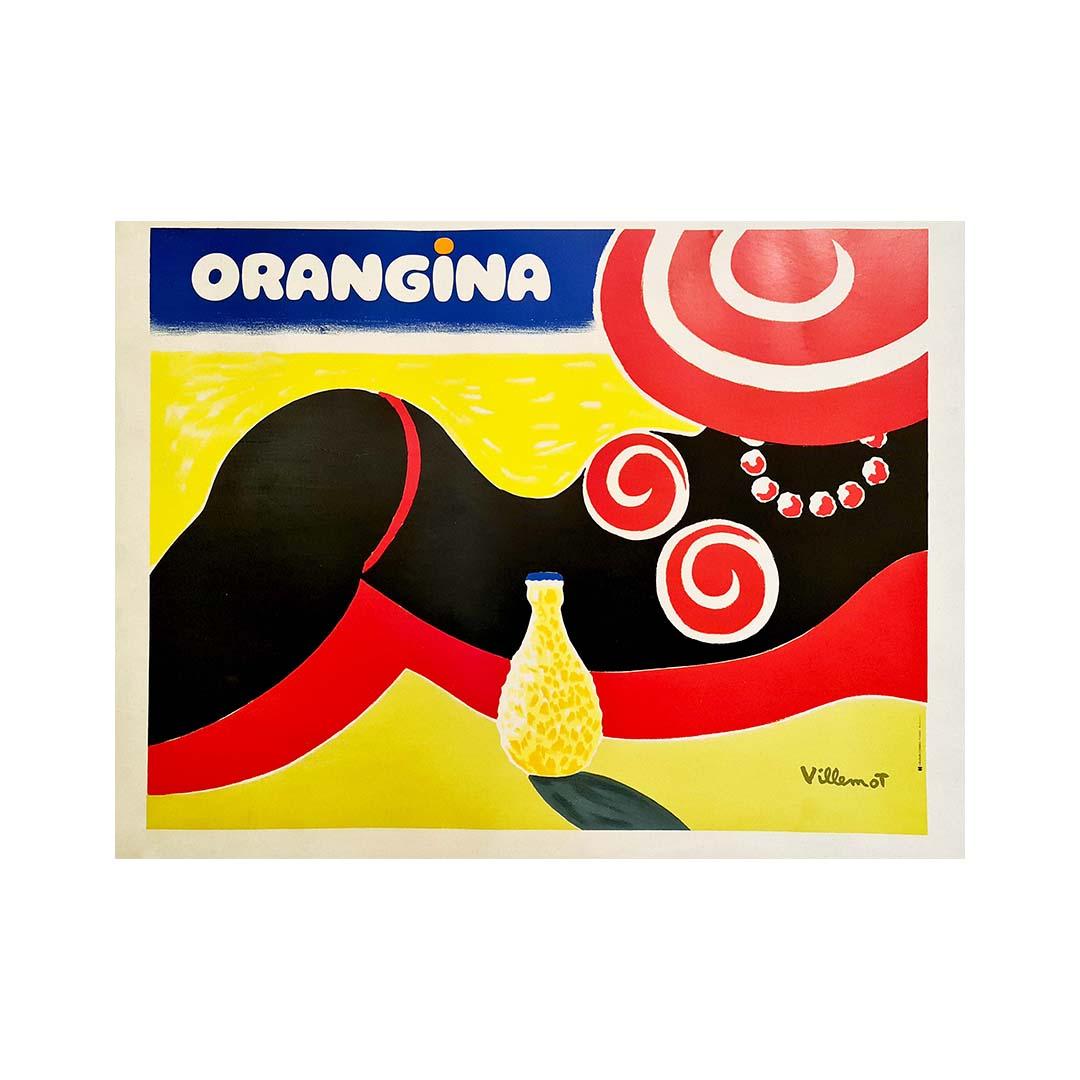 Circa 1980 original poster by Bernard Villemot Advertising Orangina