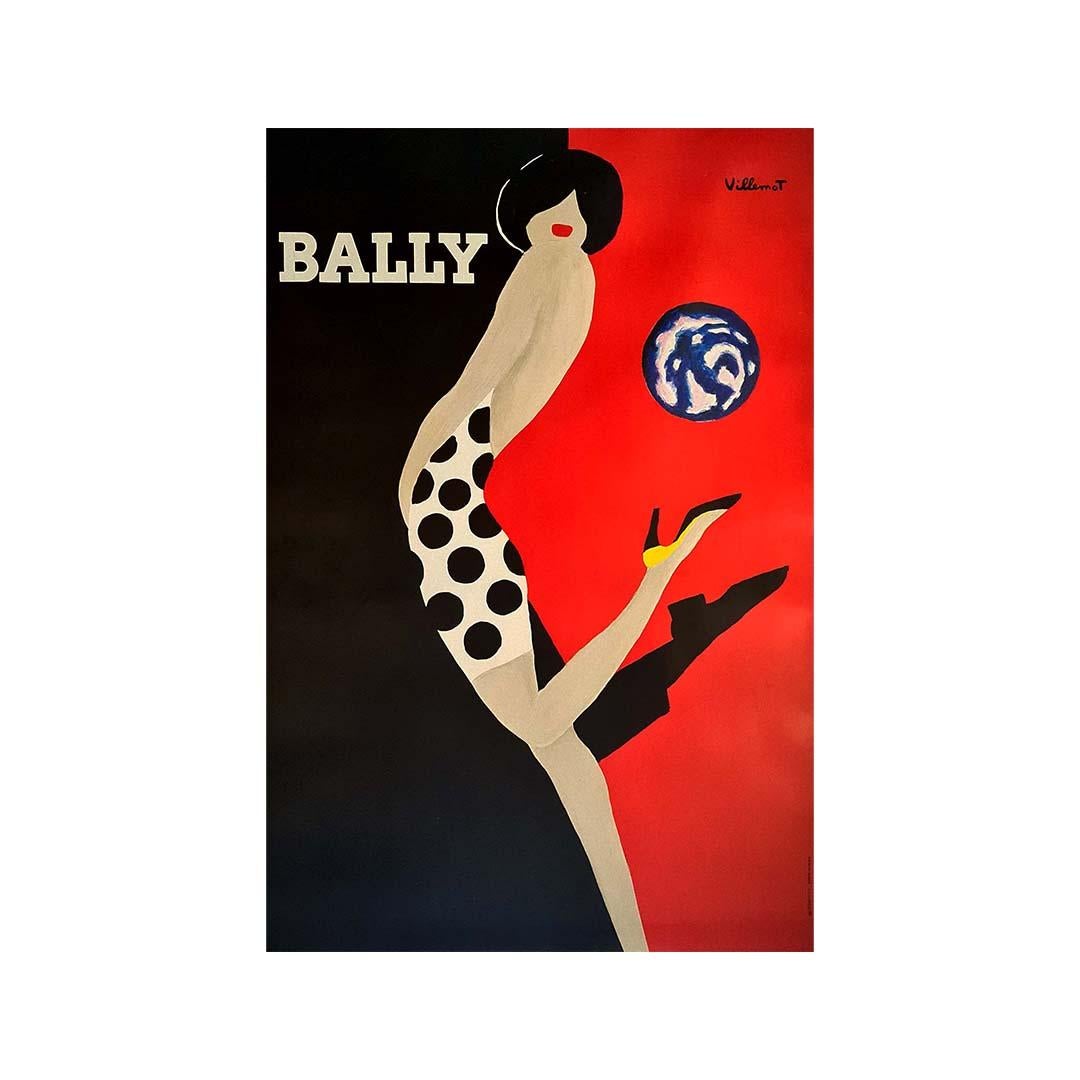 Original poster designed by Bernard Villemot, the most "painter" of French poster artists, for the Swiss shoe brand, Bally.

Villemot's style is clearly recognizable, thanks to the elegance and delicacy of his feminine silhouettes

The majority of