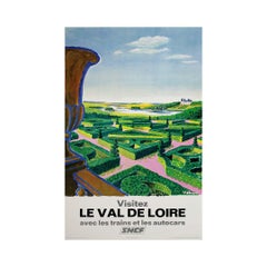 Manifesto di viaggio originale del 1968 di Bernard Villemot - SNCF Val de Loire