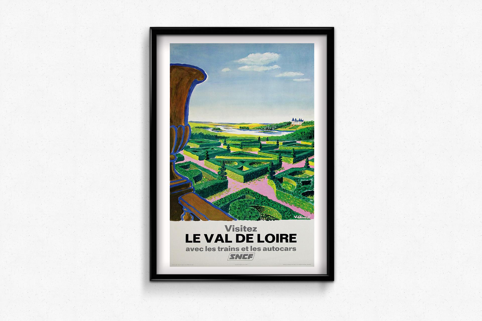 Cartel de viaje original de 1968 de Bernard Villemot - SNCF Val de Loire en venta 3