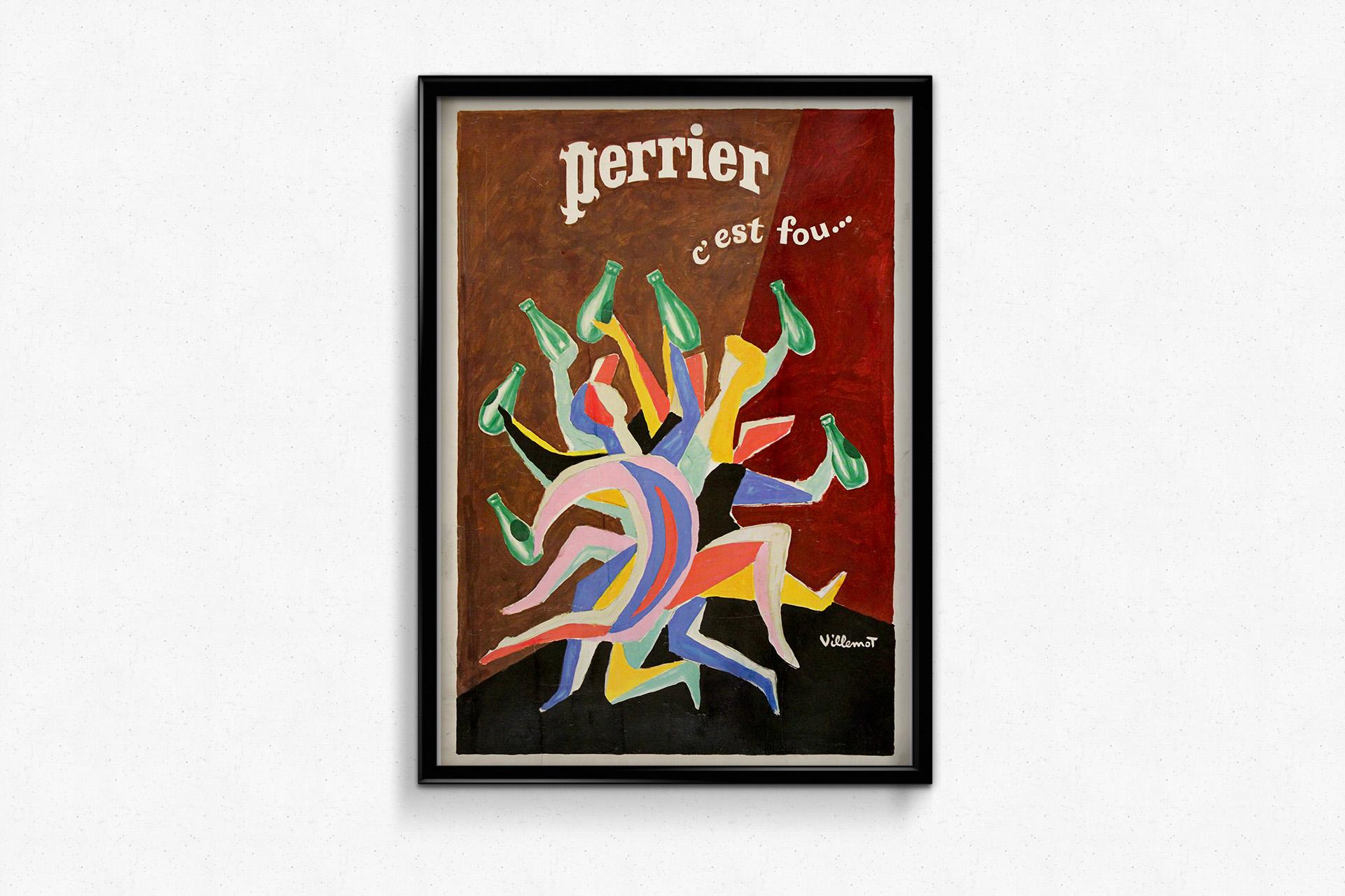 Original-Werbeplakat von Bernard Villemot aus dem Jahr 1979 für Perrier im Angebot 1