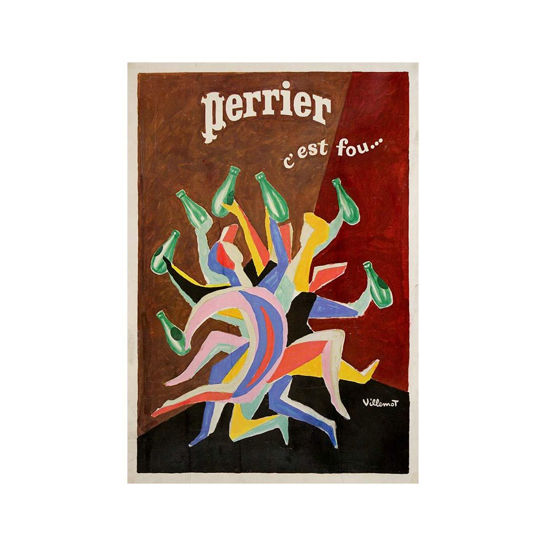 Original-Werbeplakat von Bernard Villemot aus dem Jahr 1979 für Perrier im Angebot 3