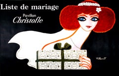 Original Christofle Liste de Mariage Poster by Bernard Villemot 1983 Large