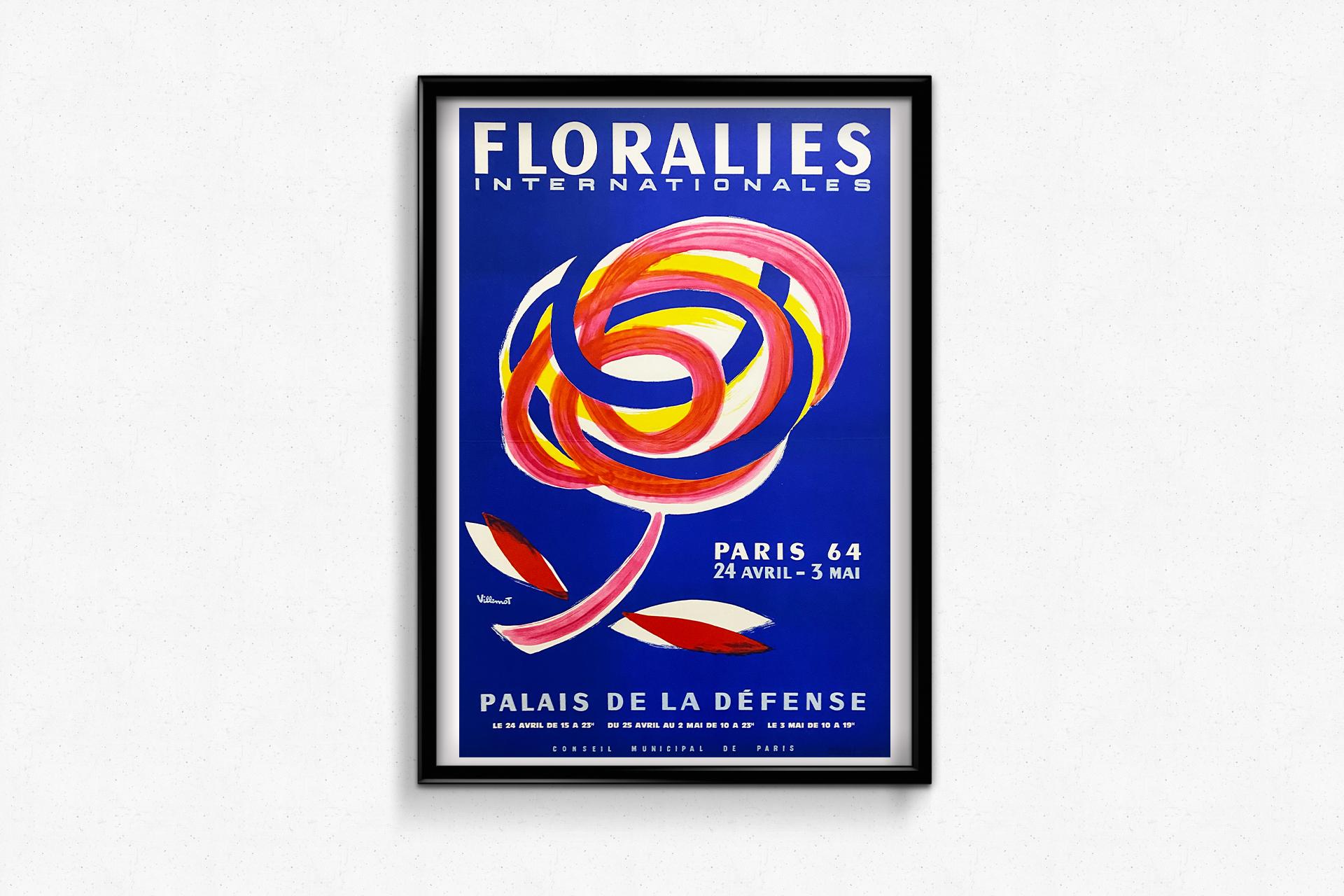 Poster originale di Bernard Villemot - Floralies Internationales Parigi 1964 in vendita 3
